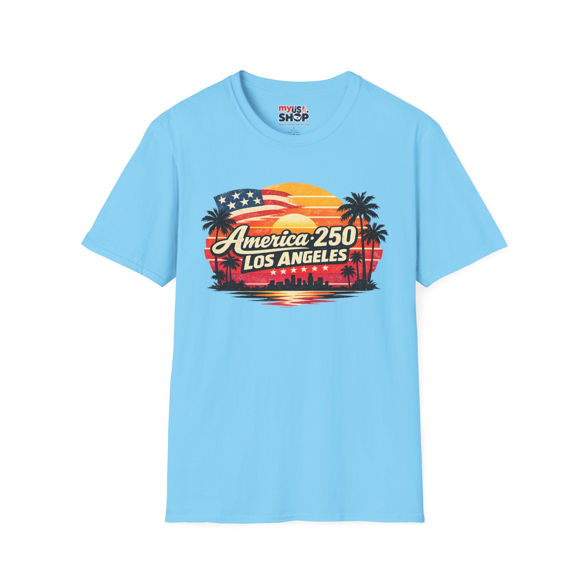 America 250 Los Angeles Retro Sunset California Tee