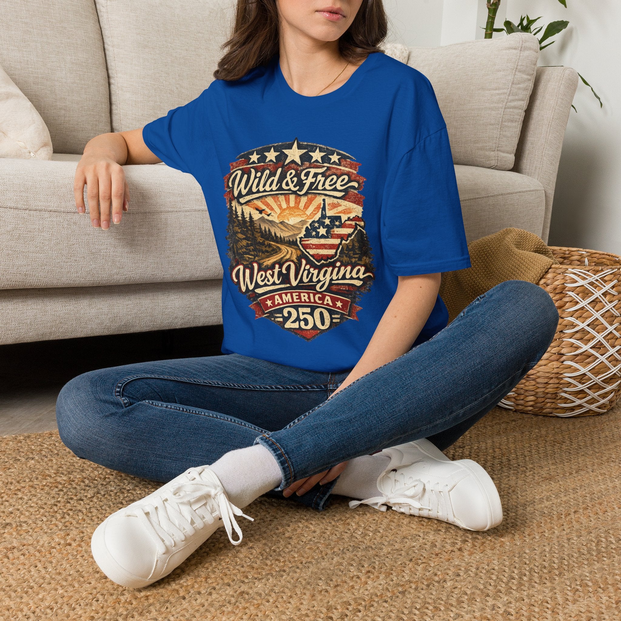 Wild & Free West Virginia T-Shirt — America 250 Mountain Sunset Tee