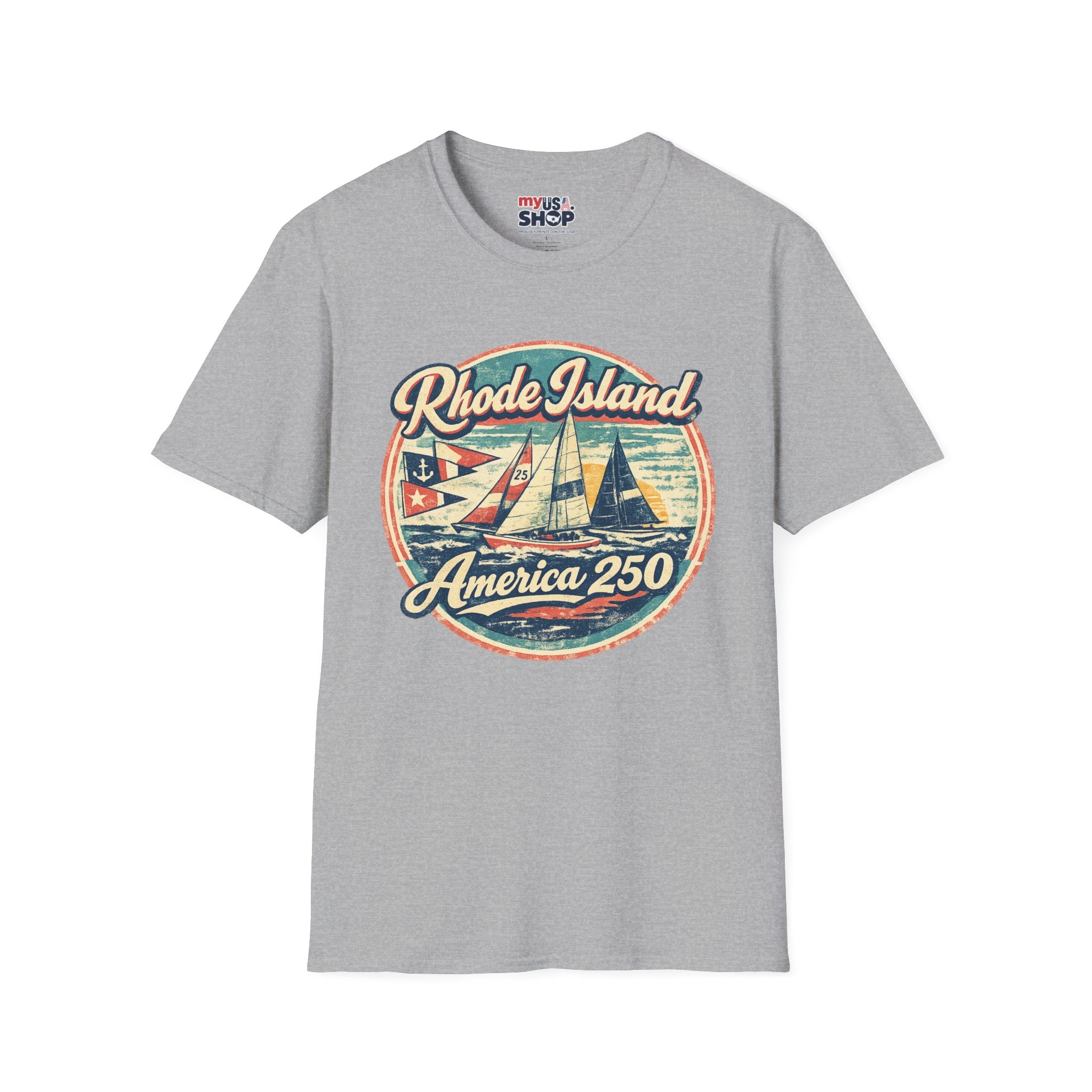 Rhode Island America 250 Shirt — Vintage Sailing Regatta Graphic Tee