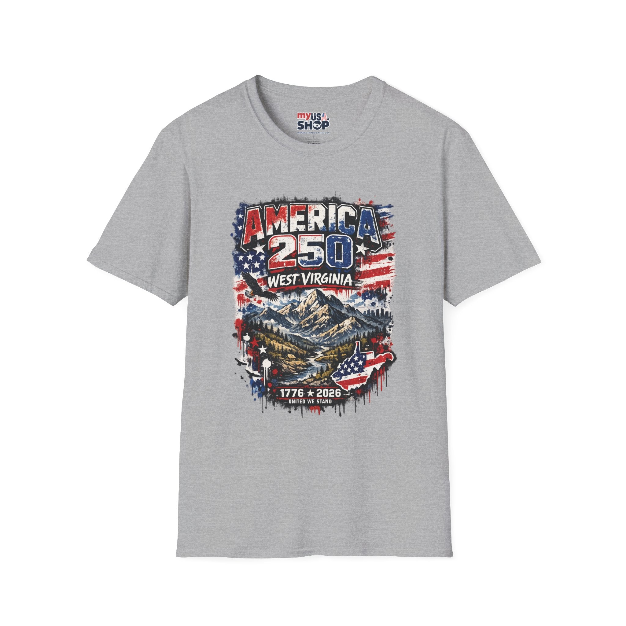 America 250 West Virginia Vintage Flag Commemorative Tee