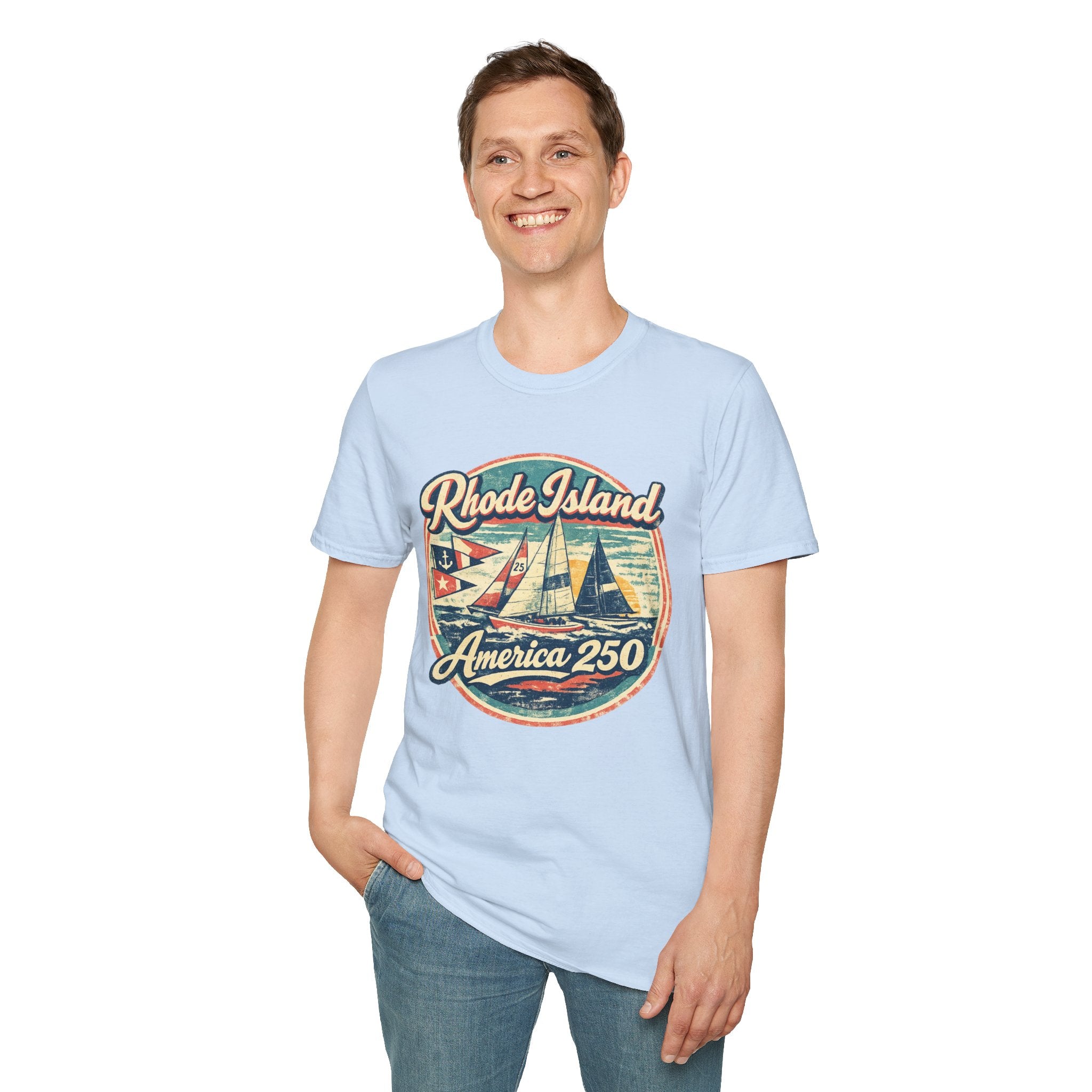 Rhode Island America 250 Shirt — Vintage Sailing Regatta Graphic Tee