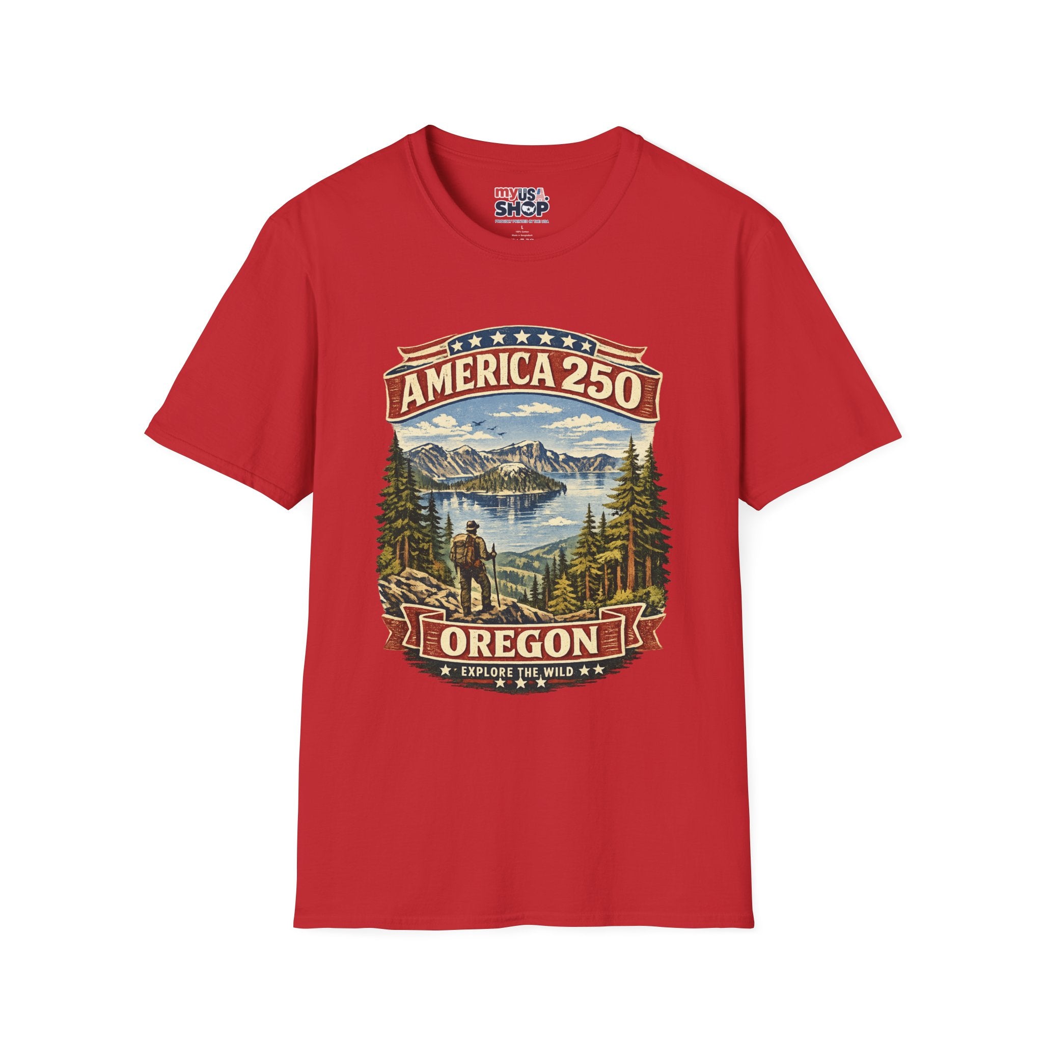 America 250 X Oregon Shirt — Explore The Wild Adventure Graphic Tee