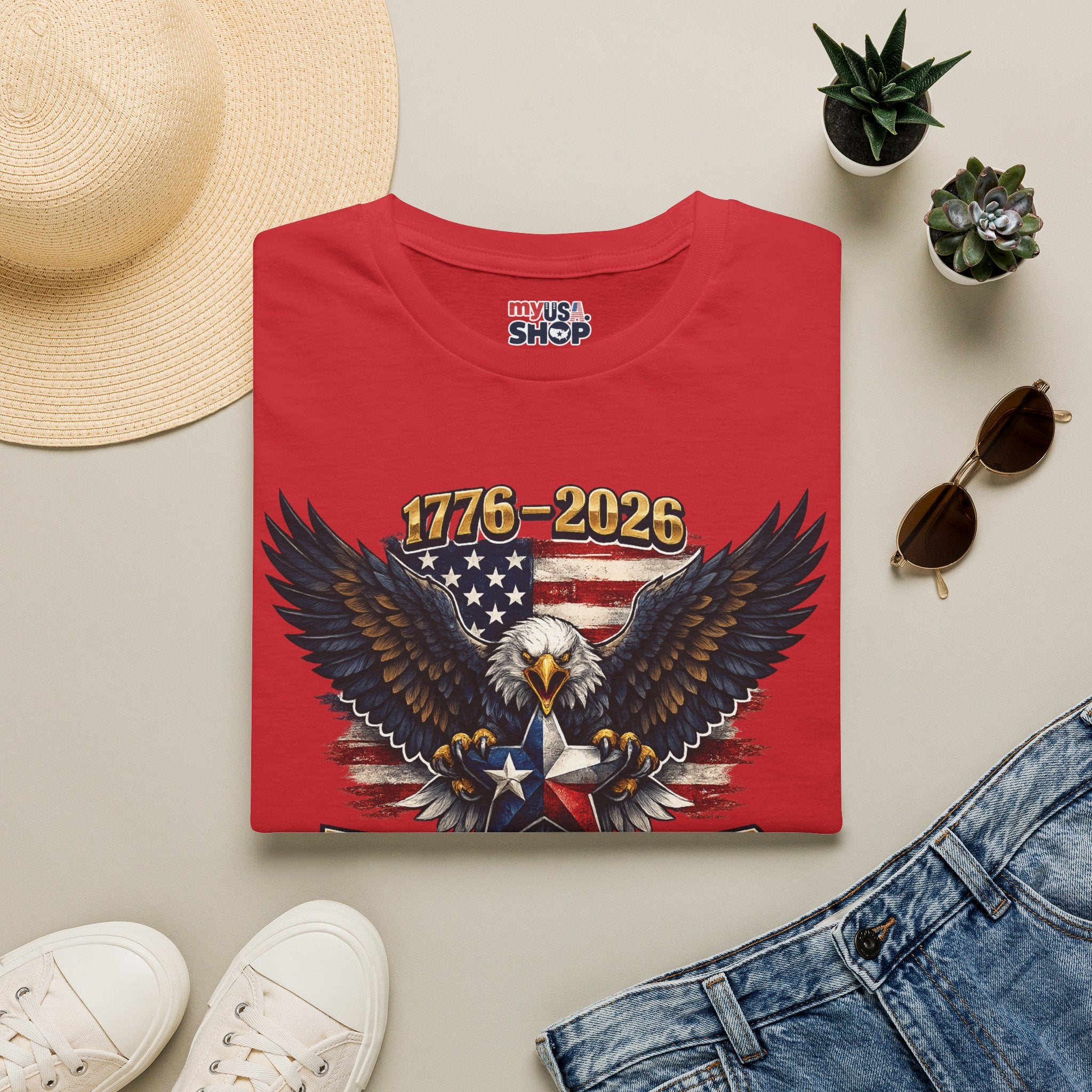 America 250 Texas Shirt — Texas Strong Patriotic Eagle Graphic Tee