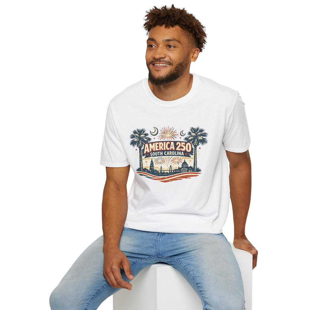 America 250 South Carolina T-Shirt — Palmetto Fireworks Celebration Tee