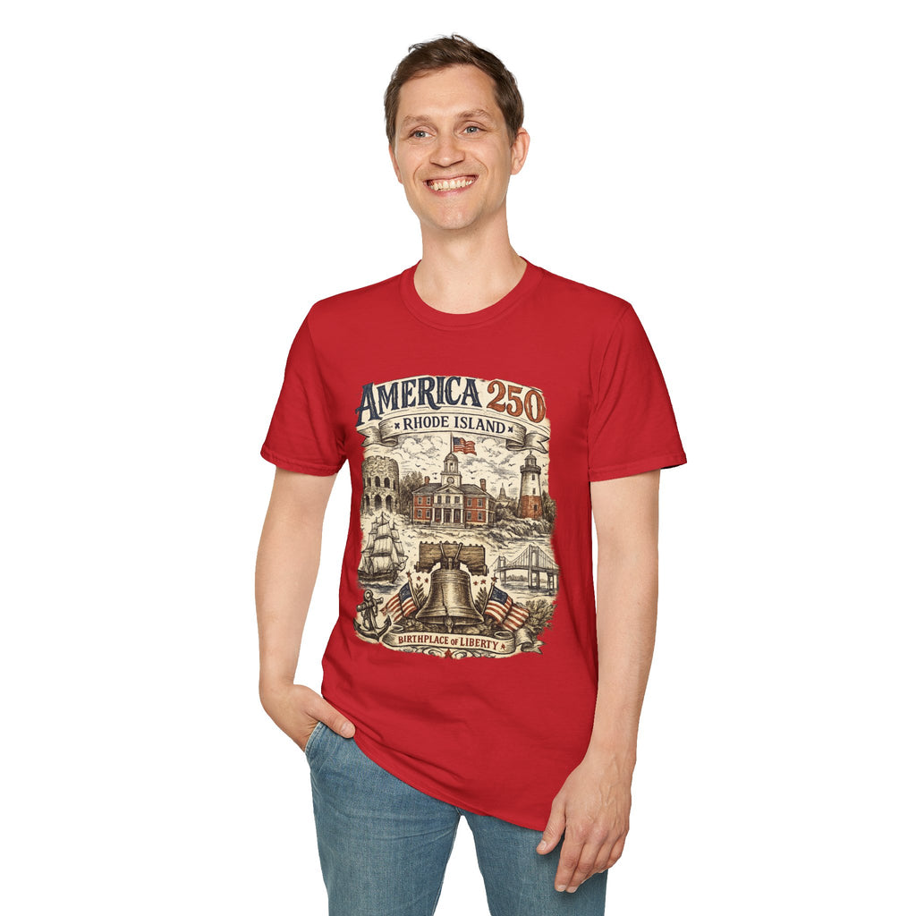 America 250 Rhode Island Shirt — Birthplace of Liberty Heritage Tee
