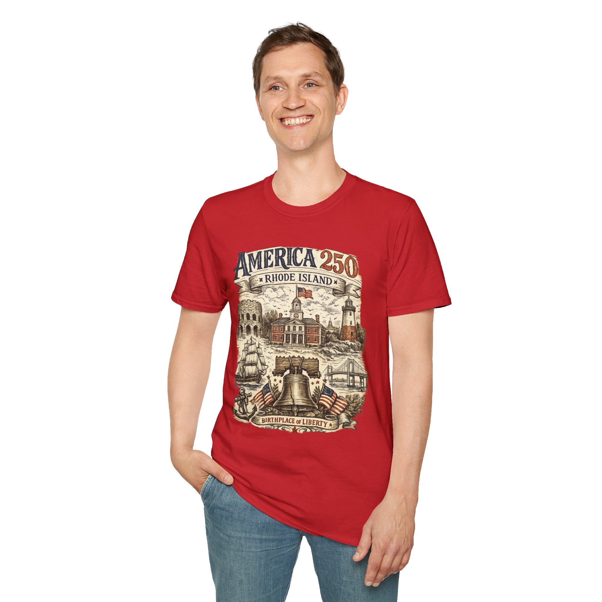 America 250 Rhode Island Shirt — Birthplace of Liberty Heritage Tee