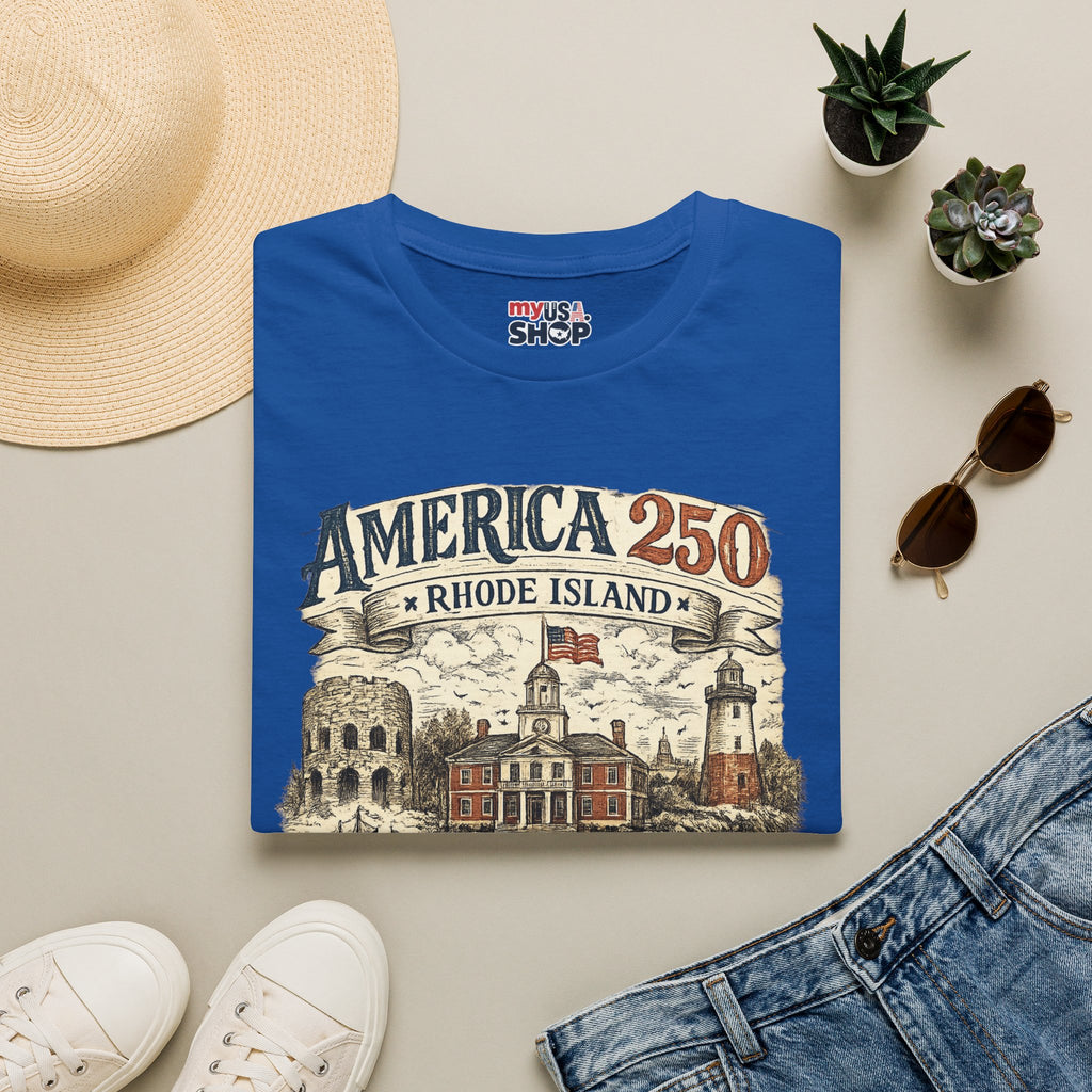 America 250 Rhode Island Shirt — Birthplace of Liberty Heritage Tee