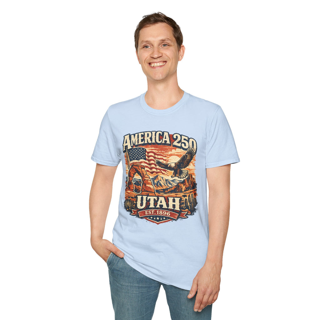 America 250 Utah Shirt — Patriotic Desert Eagle Graphic Tee