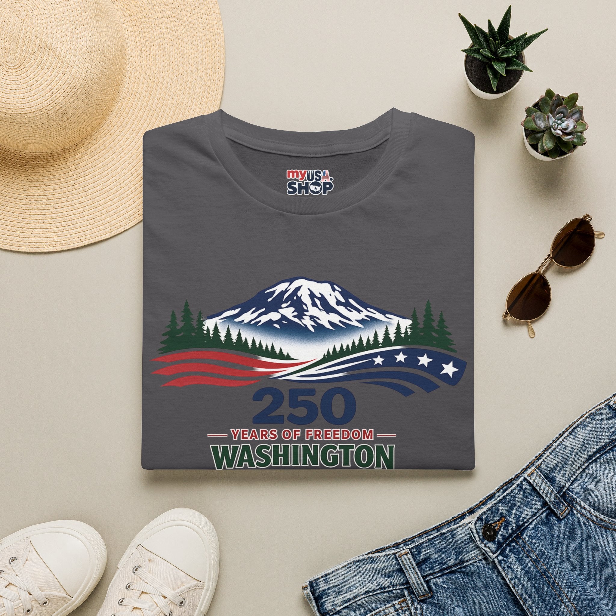 America 250 Washington T-Shirt - Unisex Softstyle T-Shirt