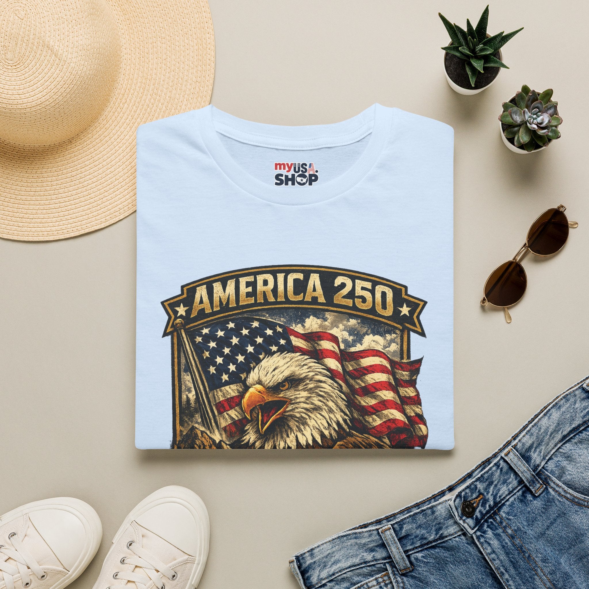 America 250 Eagle Flag T-Shirt — West Virginia Patriotic Anniversary Shirt