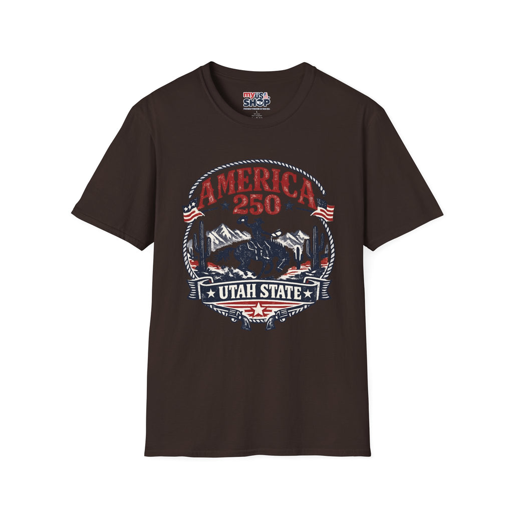 America 250 Utah State Shirt — Retro Rodeo Freedom Graphic Tee