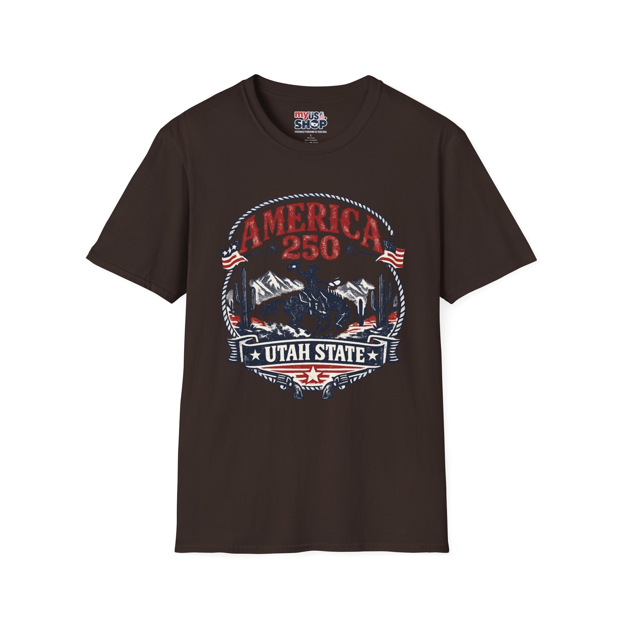 America 250 Utah State Shirt — Retro Rodeo Freedom Graphic Tee
