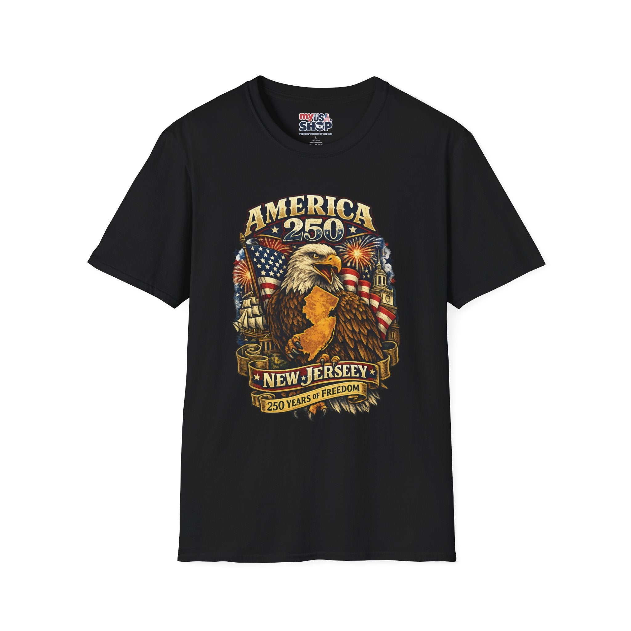 America 250 Eagle T‑Shirt — New Jersey Patriotic Tee