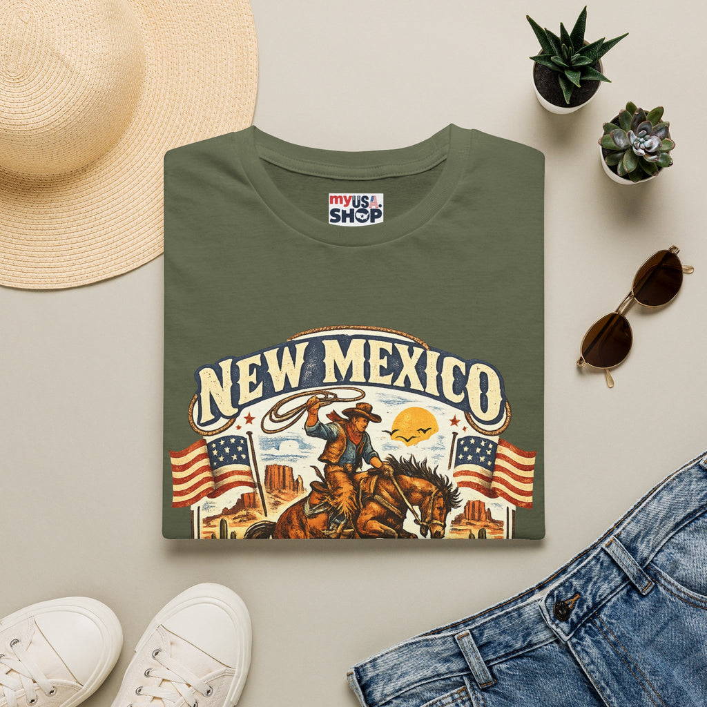 America 250 New Mexico Cowboy Rodeo T-Shirt — Vintage Western Tee