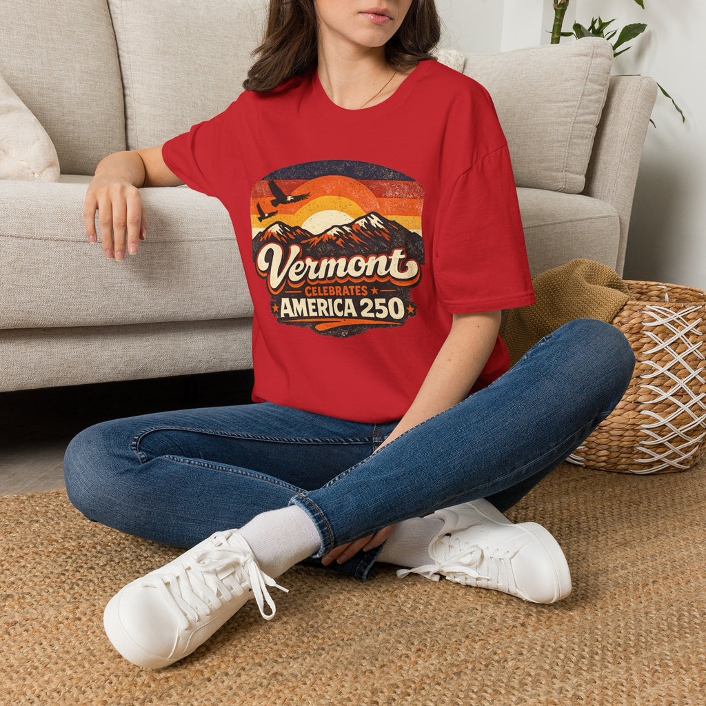 America 250 – Vermont Eagle Mountain Sunset Vintage Tee Design