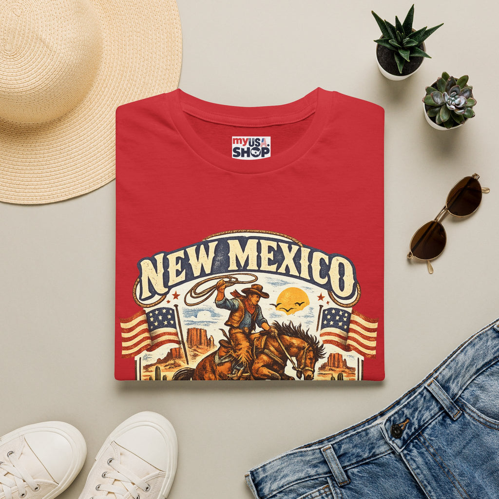 America 250 New Mexico Cowboy Rodeo T-Shirt — Vintage Western Tee