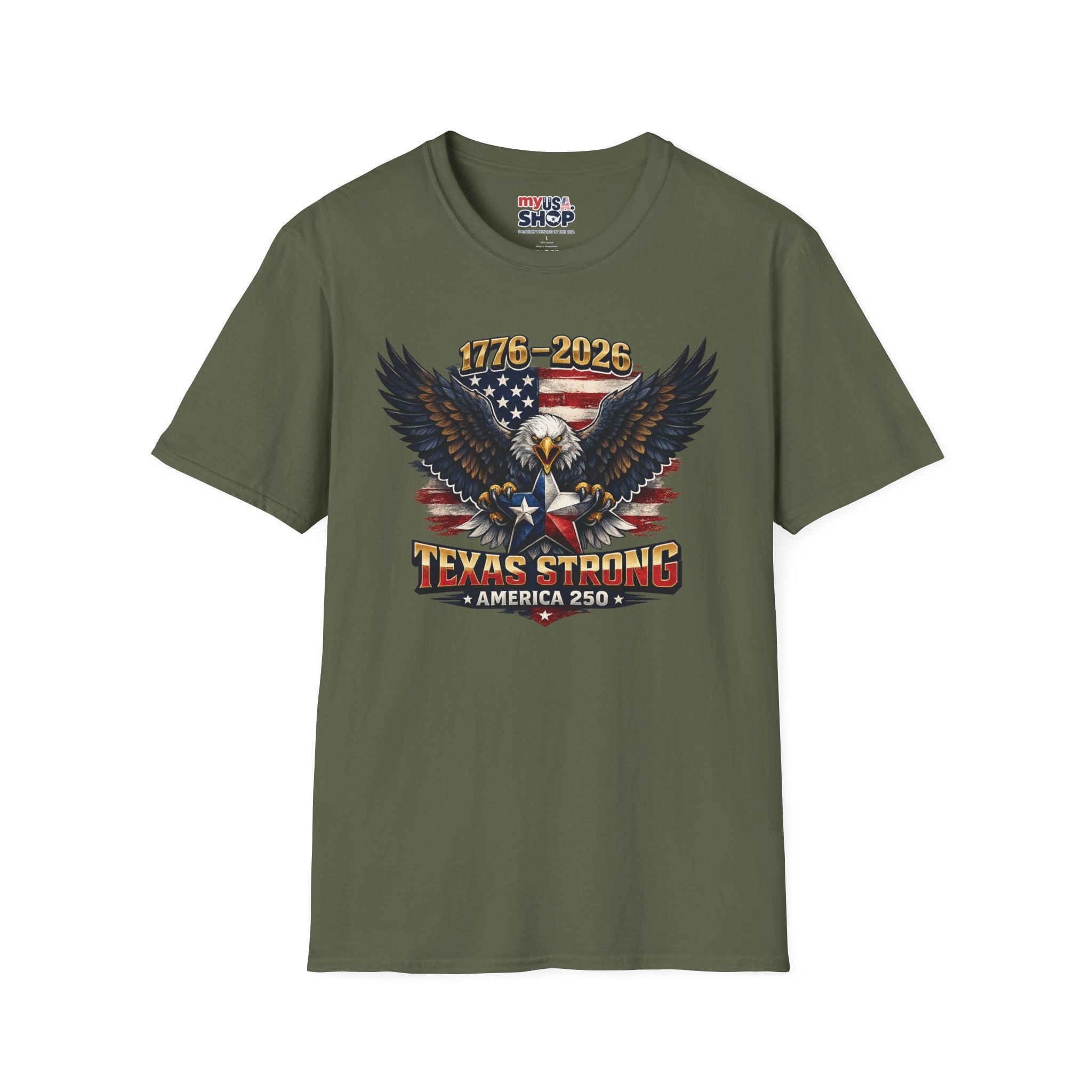 America 250 Texas Shirt — Texas Strong Patriotic Eagle Graphic Tee