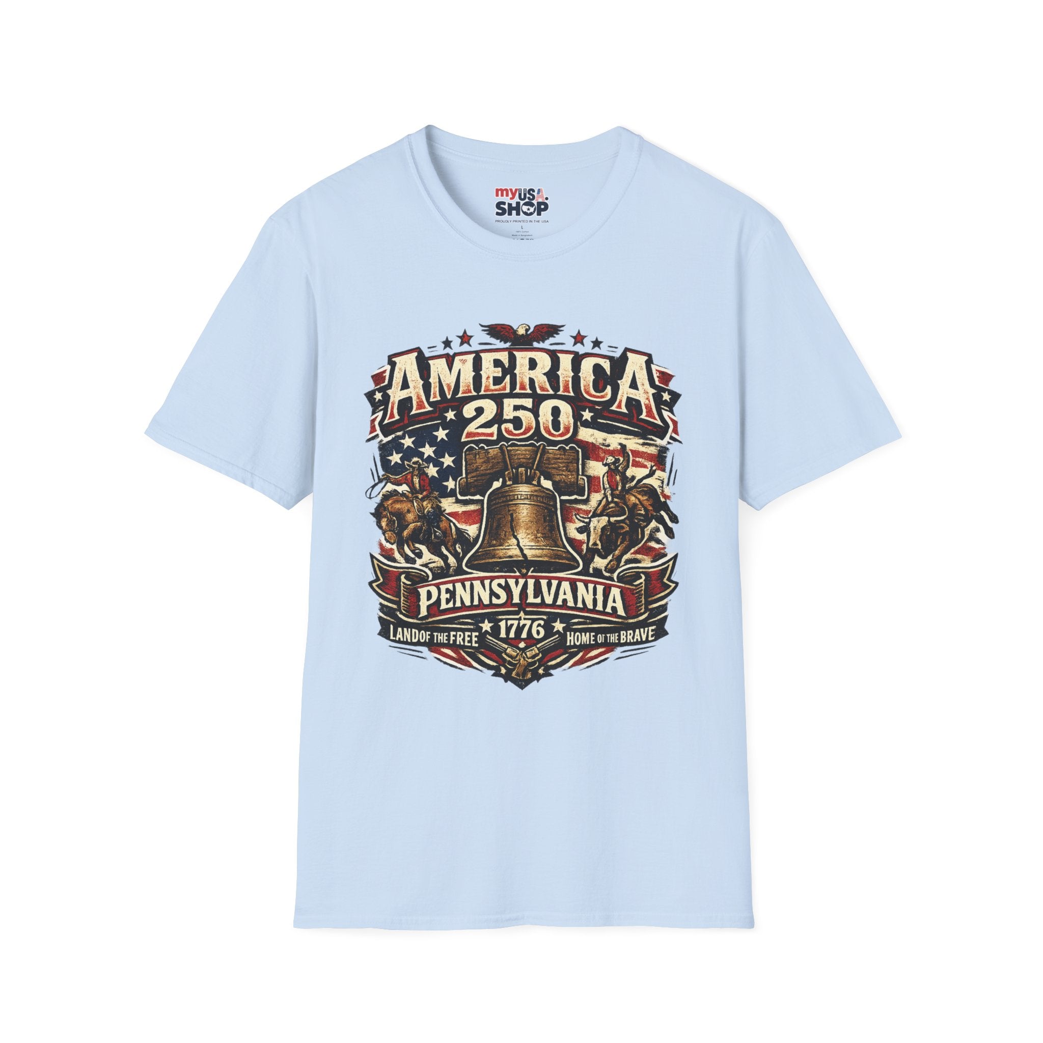 America 250 Pennsylvania TShirt — Western Rodeo Liberty Bell Graphic Tee