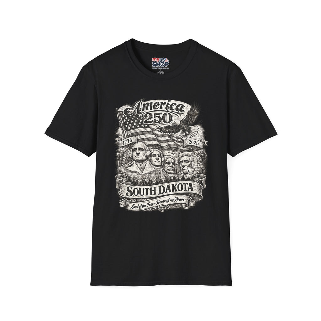 America 250 South Dakota T-Shirt — Mount Rushmore Patriotic Anniversary Graphic Tee