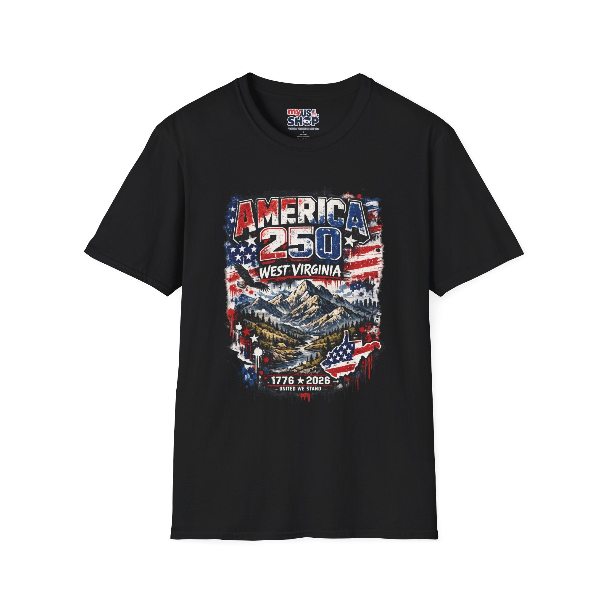 America 250 West Virginia Vintage Flag Commemorative Tee