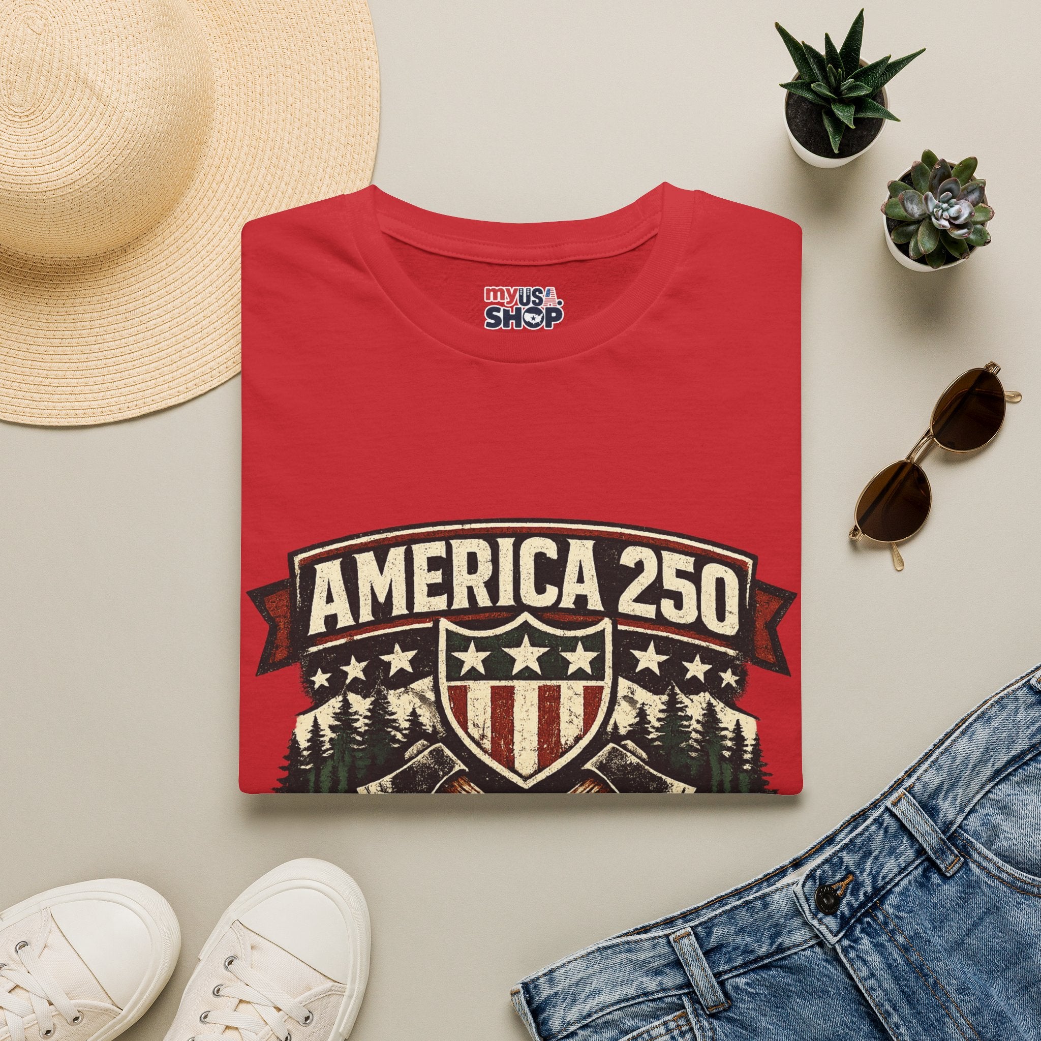America 250 Shirt —Oregon  Rustic Timber Heritage Graphic Tee