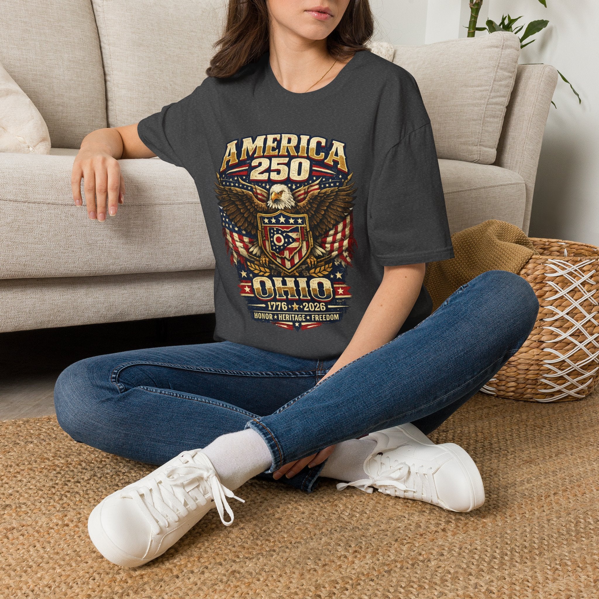America 250 Ohio Eagle T-Shirt —1776–2026 Patriotic Tee