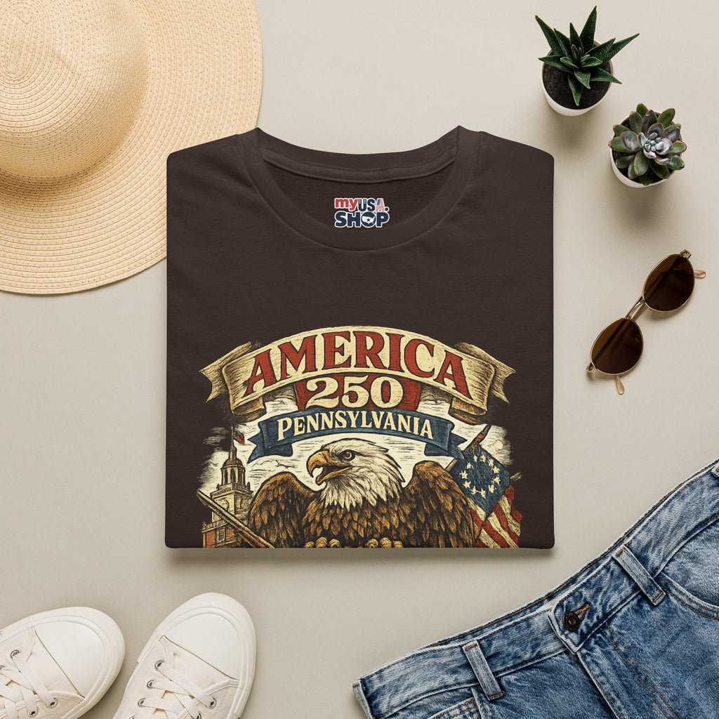 Pennsylvania America 250 Shirt — Colonial Eagle Heritage Graphic Tee