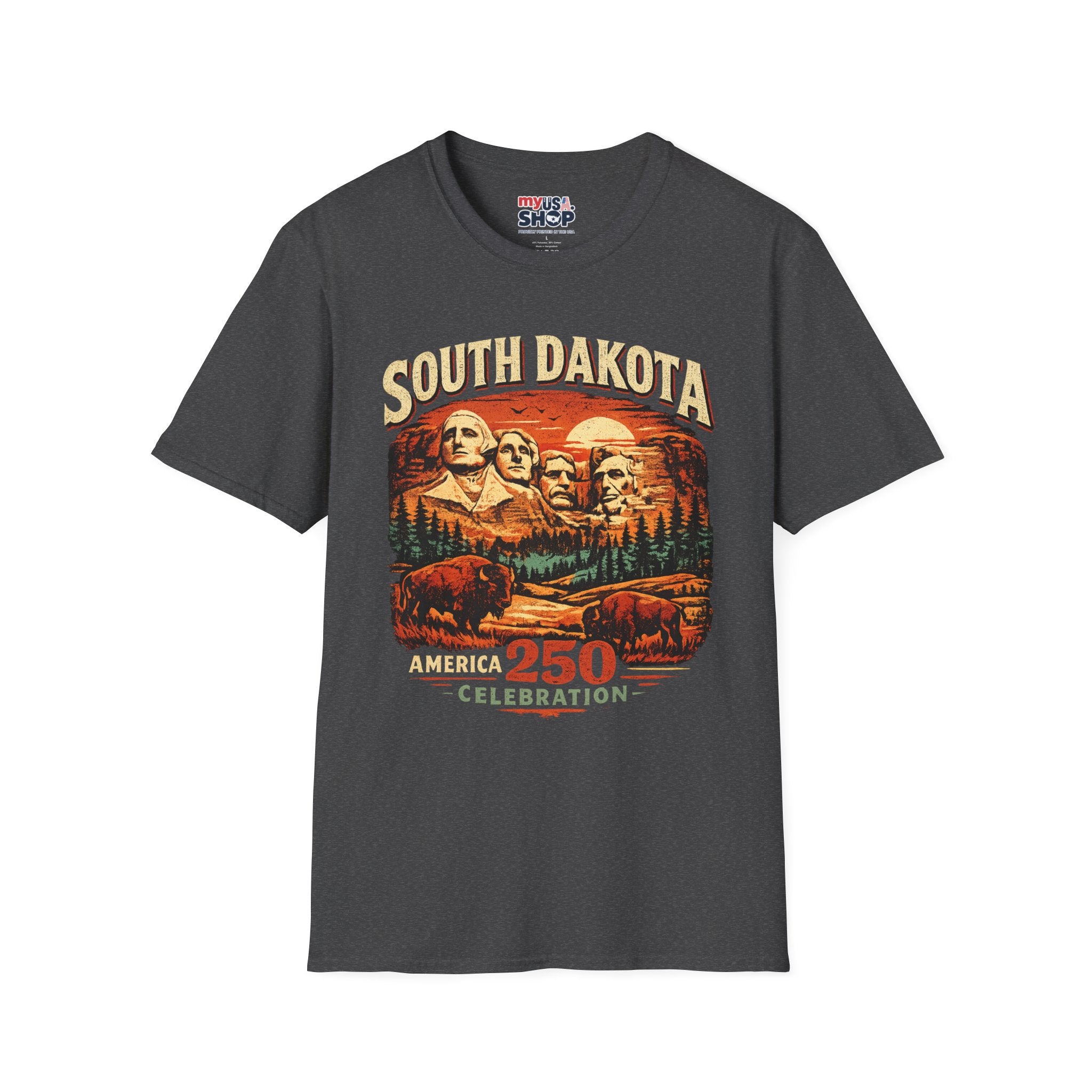 America 250 South Dakota Shirt — Sunset Mount Rushmore Celebration Tee