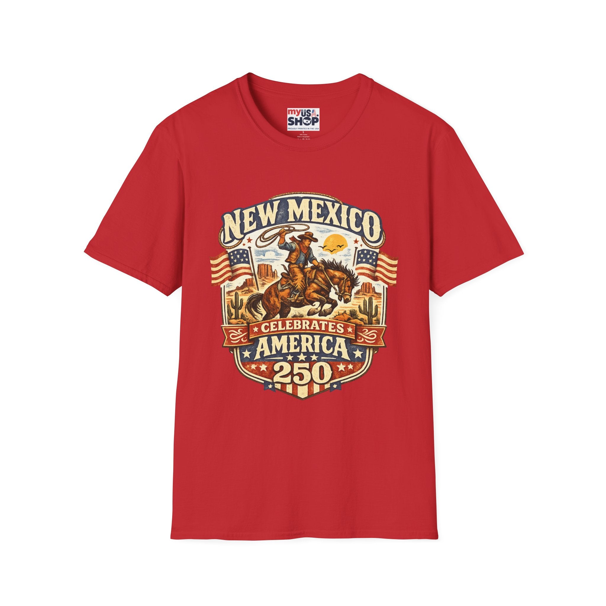 America 250 New Mexico Cowboy Rodeo T-Shirt — Vintage Western Tee