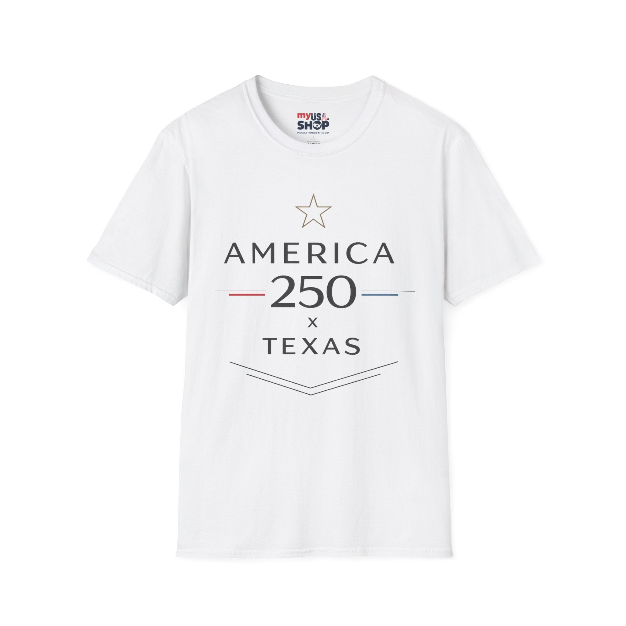 America 250 Texas T-Shirt — Minimalist Patriotic Texas Graphic Tee