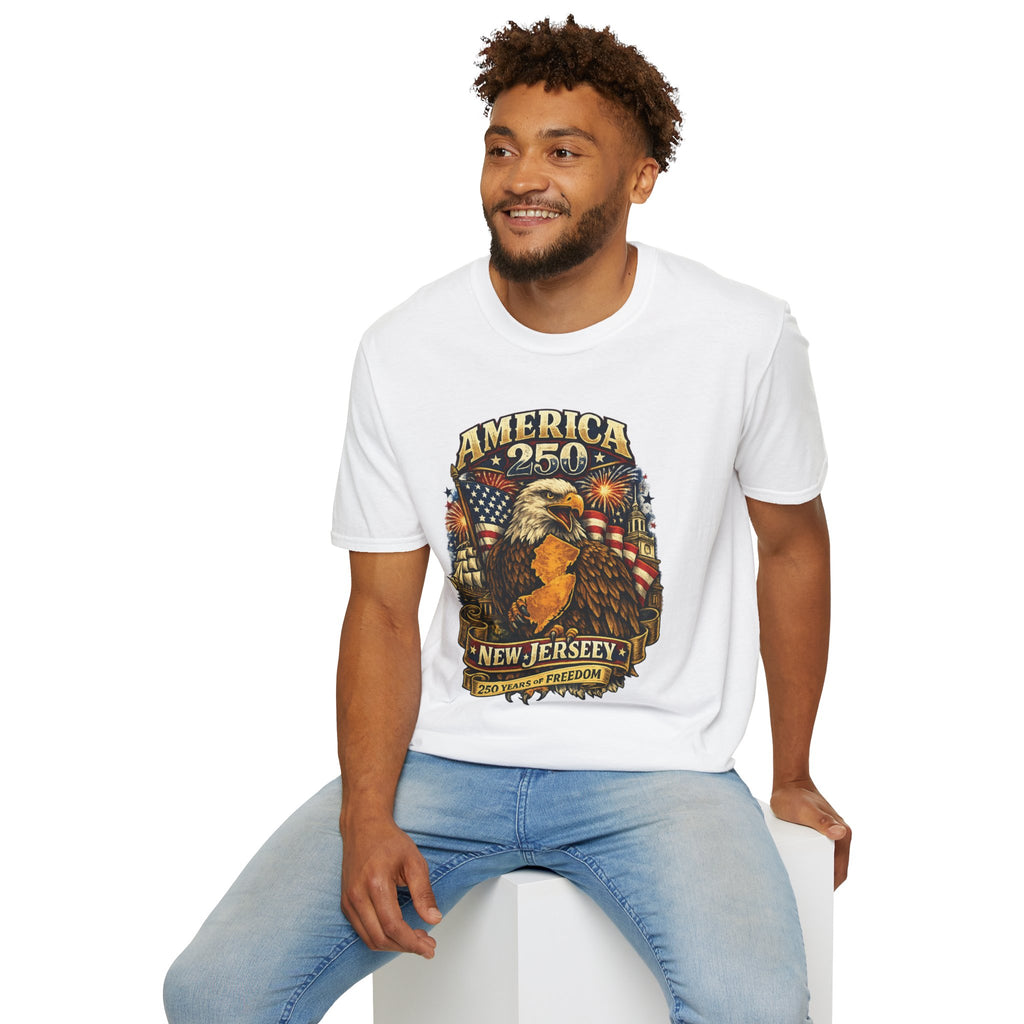 America 250 Eagle T‑Shirt — New Jersey Patriotic Tee