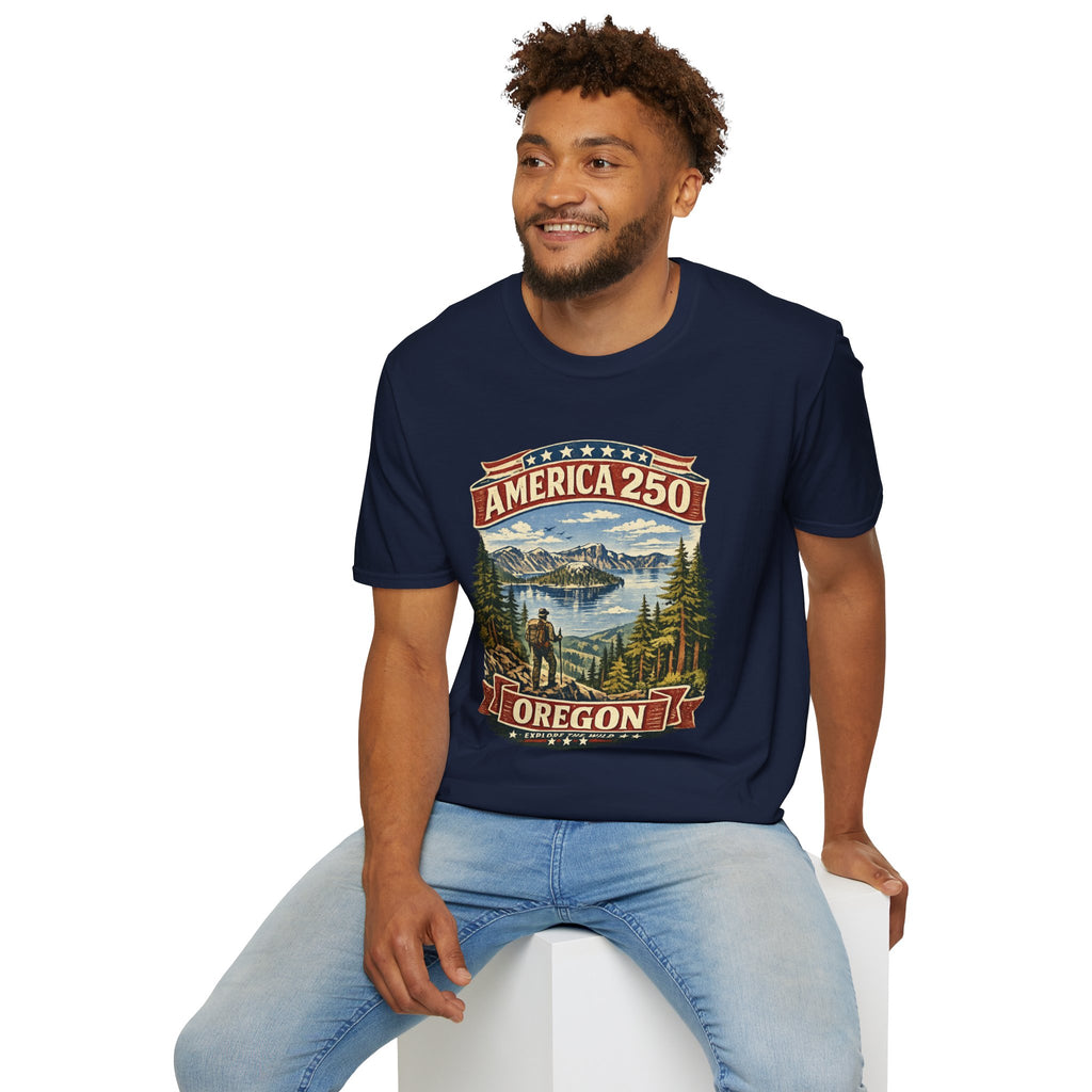 America 250 X Oregon Shirt — Explore The Wild Adventure Graphic Tee