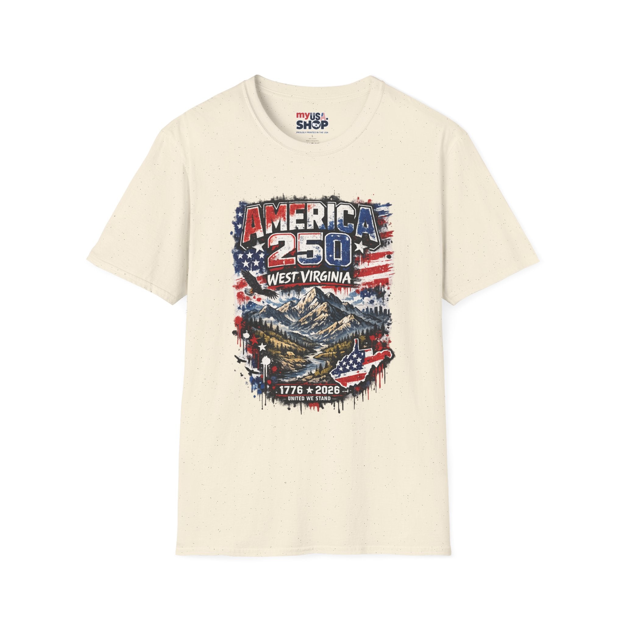 America 250 West Virginia T‑Shirt — 1776–2026 Patriotic USA Anniversary Tee