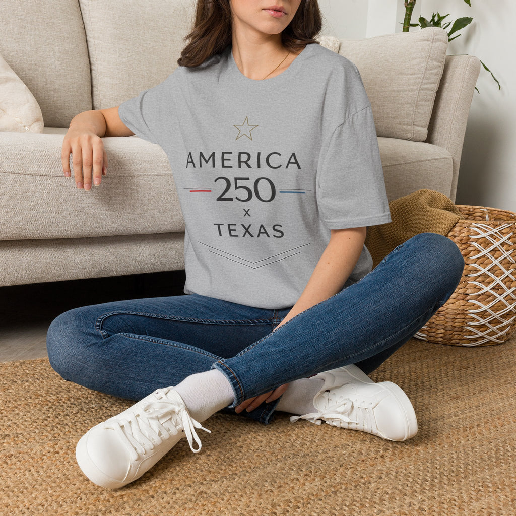 America 250 Texas T-Shirt — Minimalist Patriotic Texas Graphic Tee