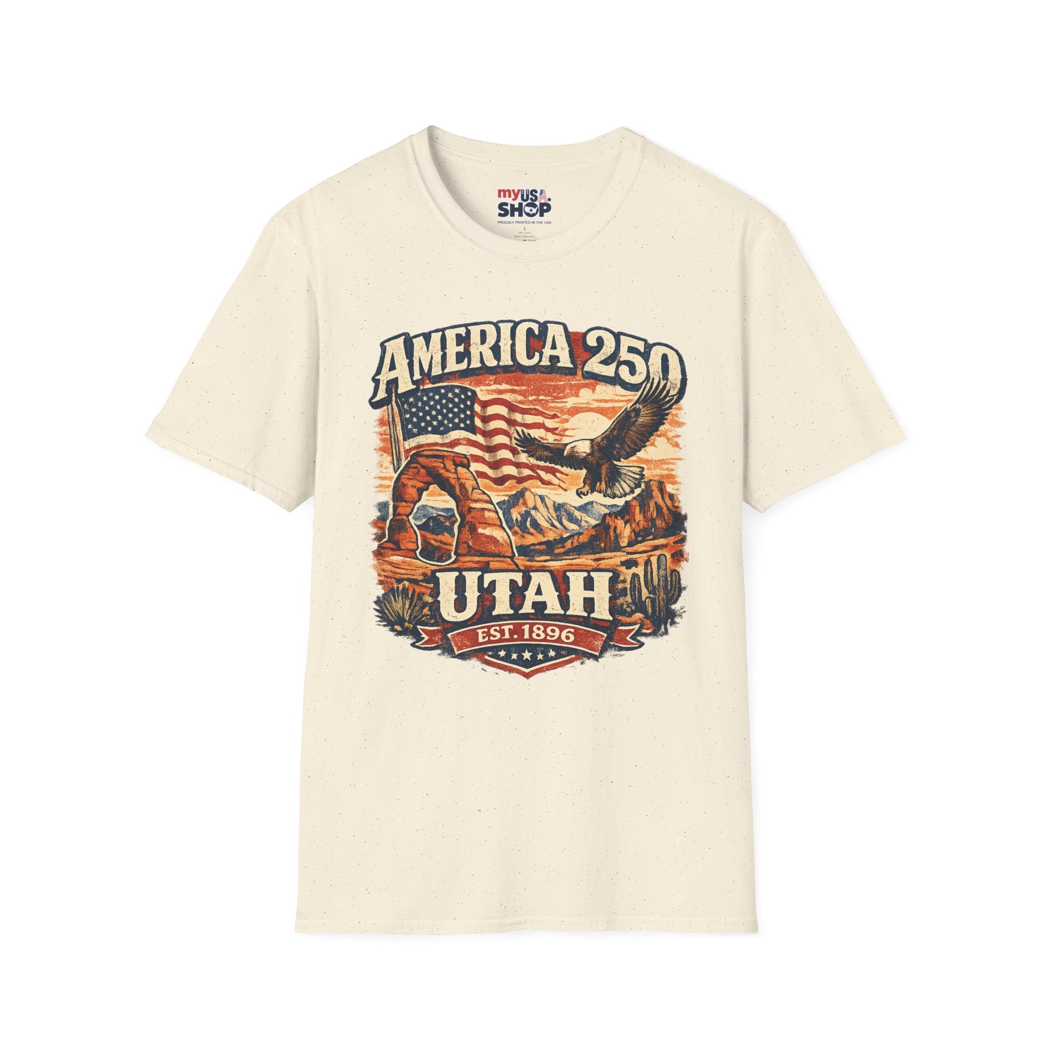 America 250 Utah Shirt — Patriotic Desert Eagle Graphic Tee