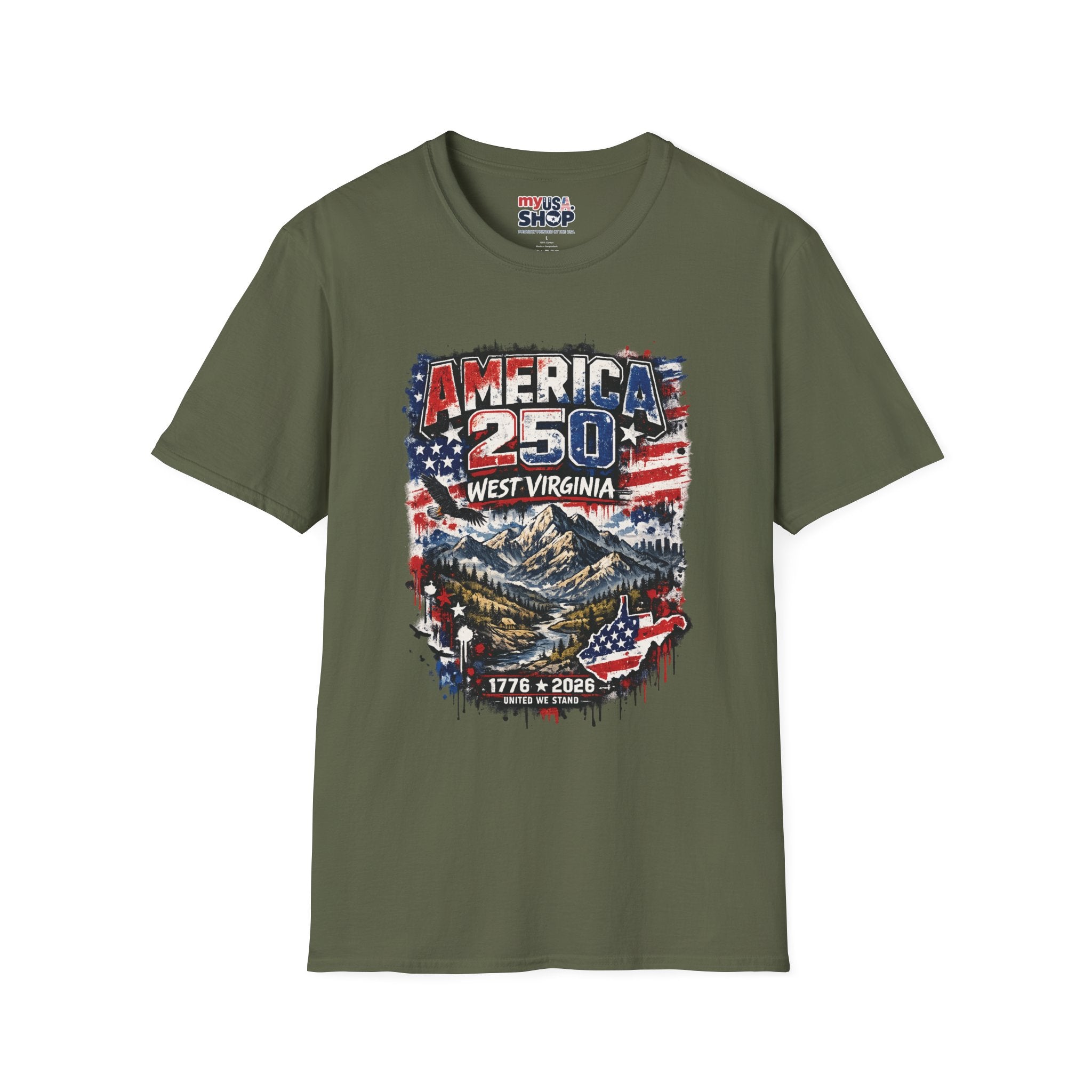 America 250 West Virginia Vintage Flag Commemorative Tee