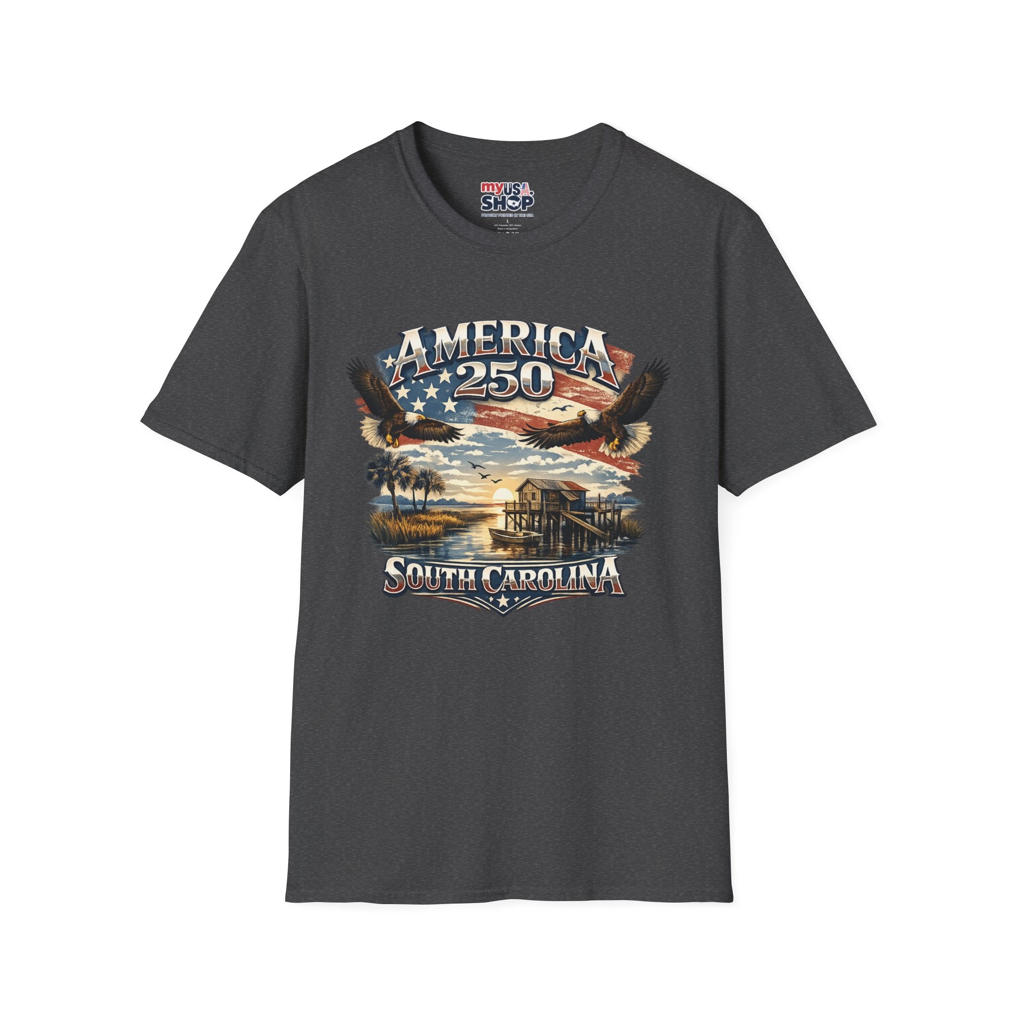 America 250 T-Shirt — South Carolina Patriotic Bald Eagles & Flag Graphic