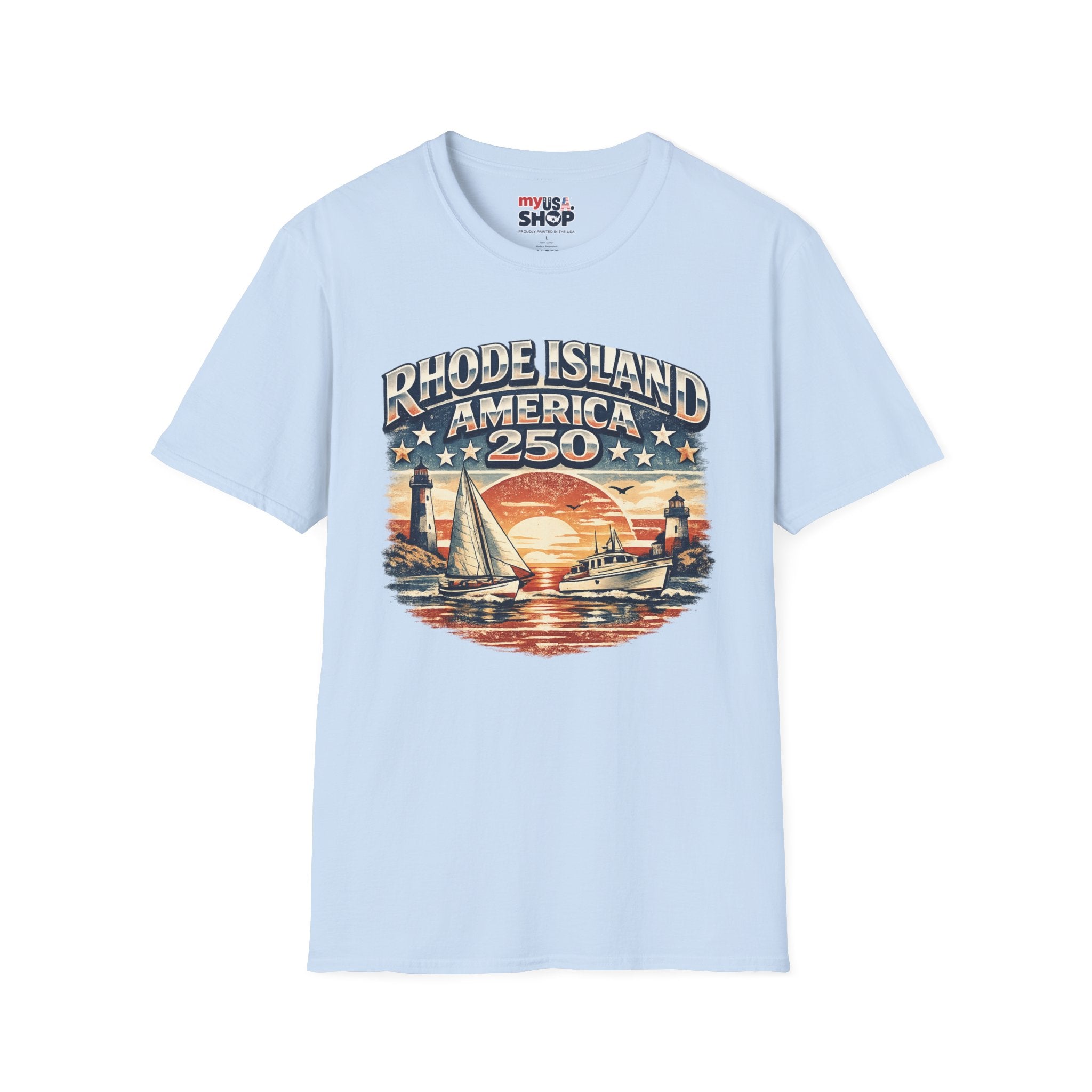 Rhode Island America 250 Shirt — Nautical Sunset Sailing Tee