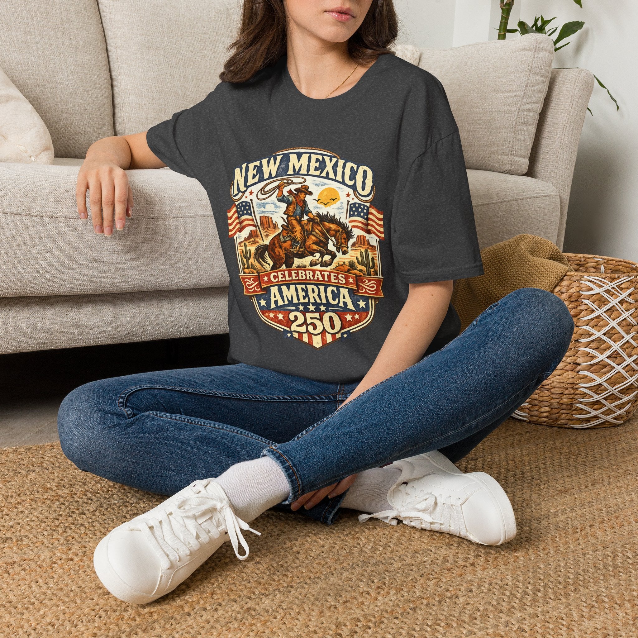 America 250 New Mexico Cowboy Rodeo T-Shirt — Vintage Western Tee