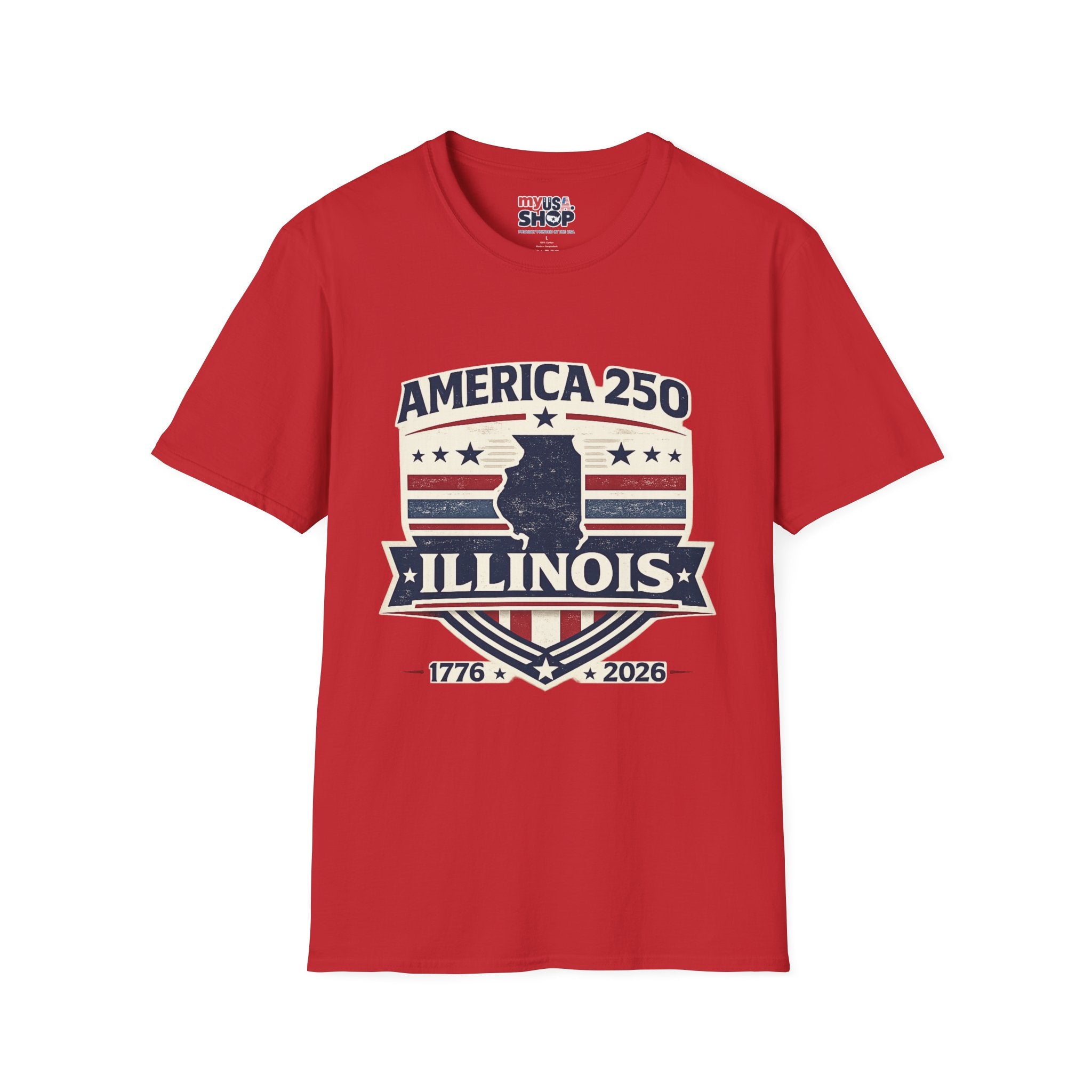 America 250 Illinois T-Shirt — 1776–2026 Bicentennial USA State Pride Tee