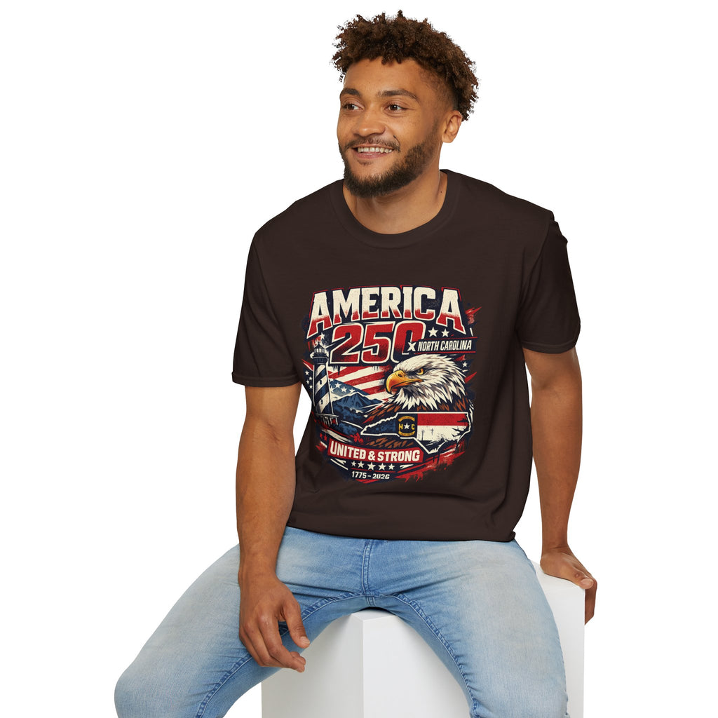 America 250 North Carolina Eagle T-Shirt – Patriotic July 4th Graphic Tee