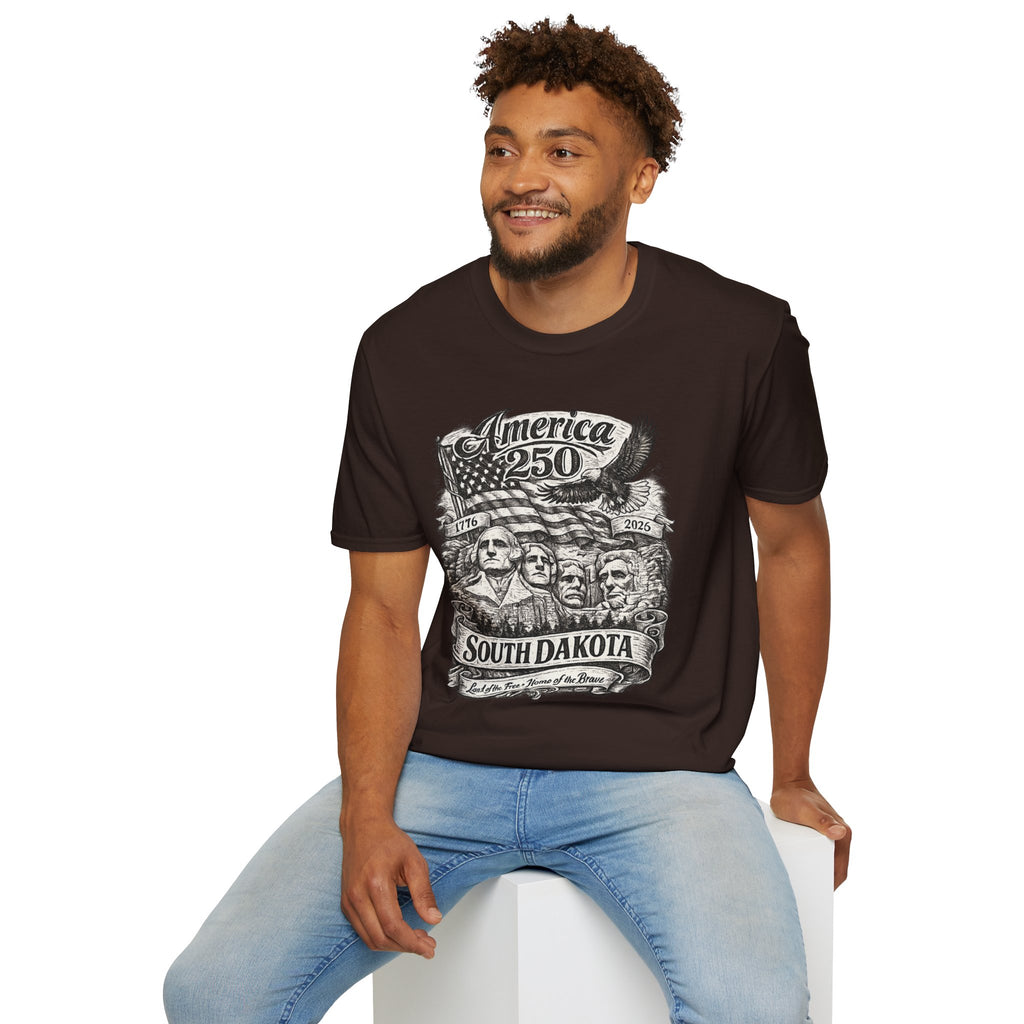 America 250 South Dakota T-Shirt — Mount Rushmore Patriotic Anniversary Graphic Tee