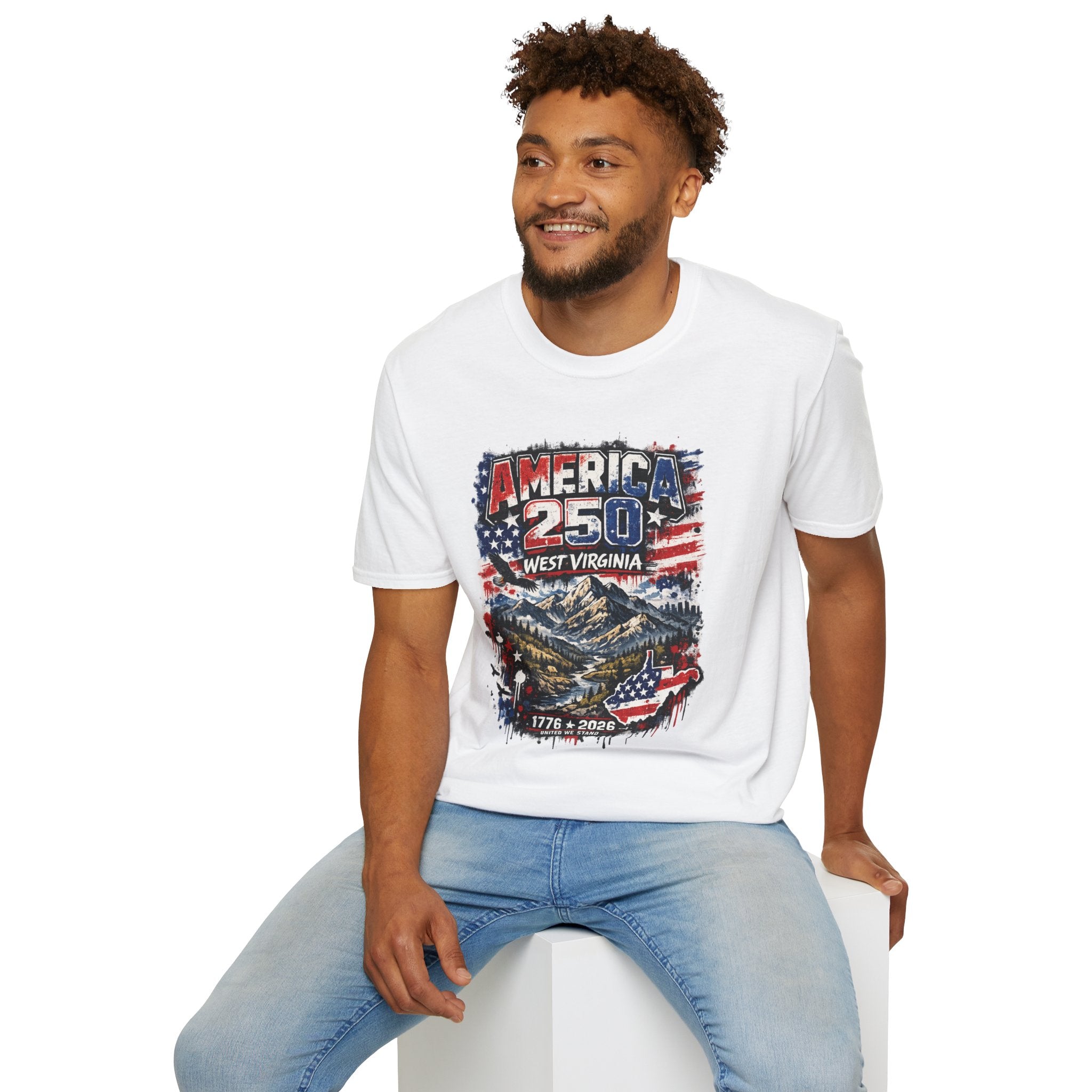 America 250 West Virginia T‑Shirt — 1776–2026 Patriotic USA Anniversary Tee