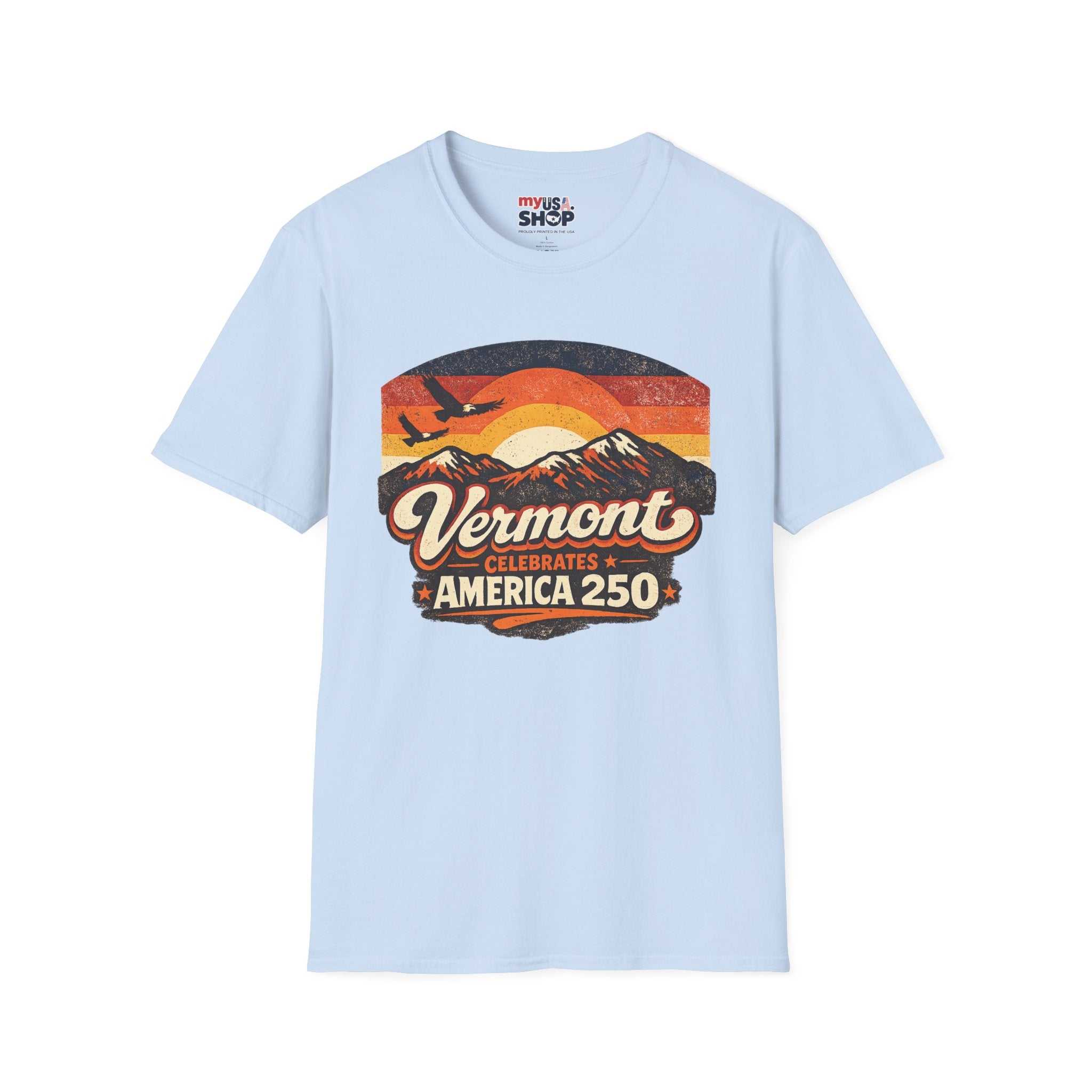 America 250 – Vermont Eagle Mountain Sunset Vintage Tee Design