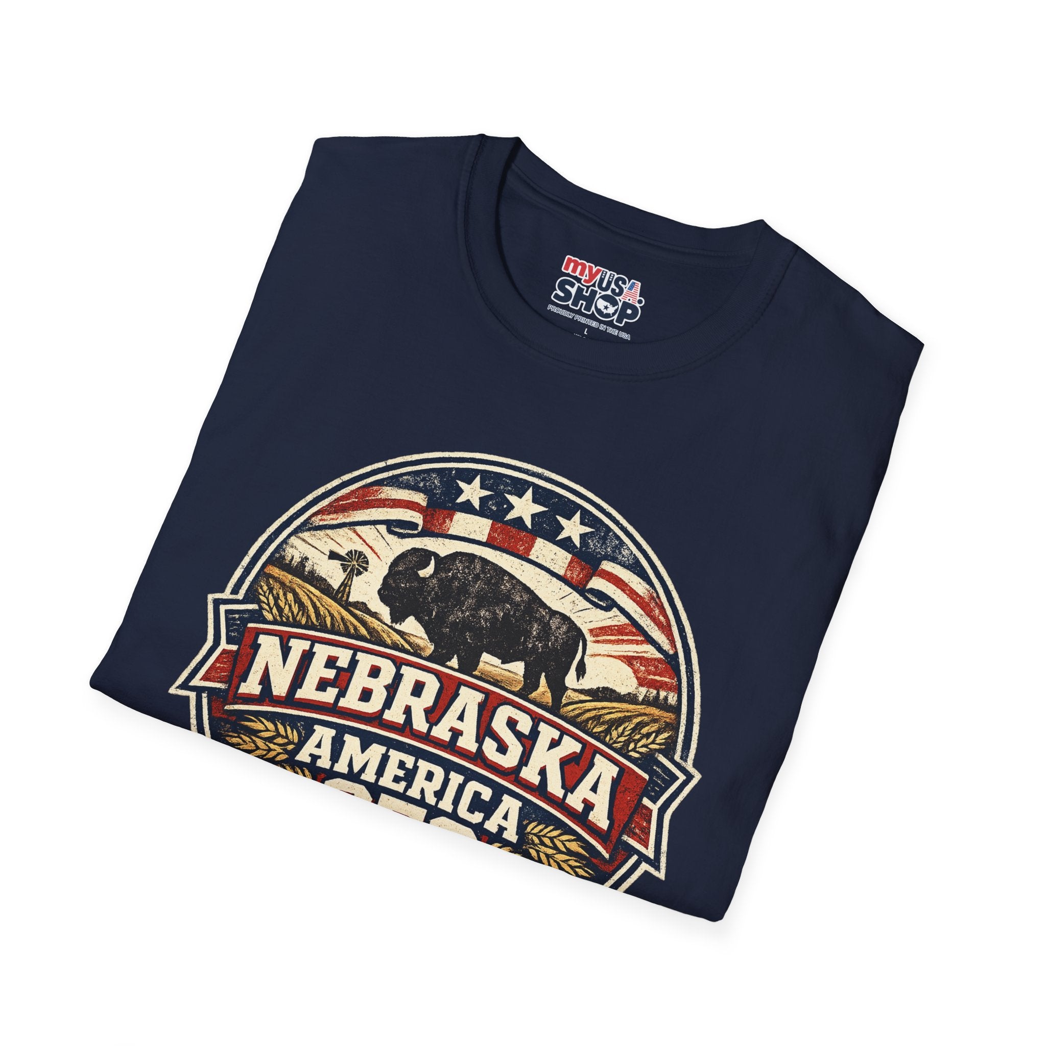 Nebraska Buffalo Retro T-Shirt — America 250 Vintage State Pride Tee