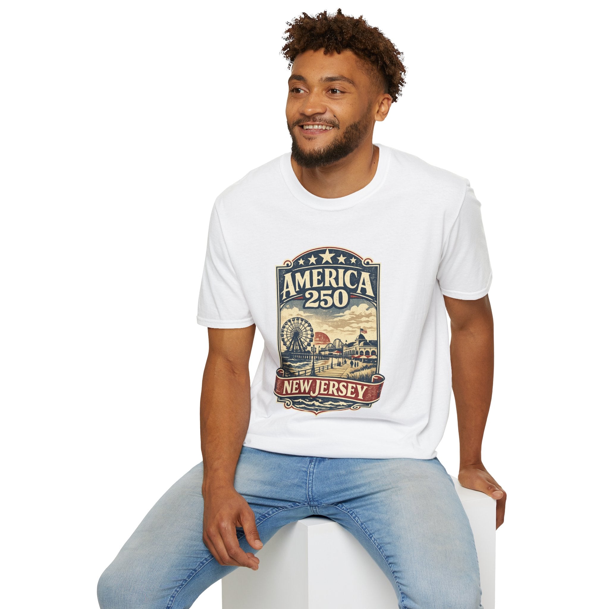 America 250 New Jersey Vintage Patriotic Graphic