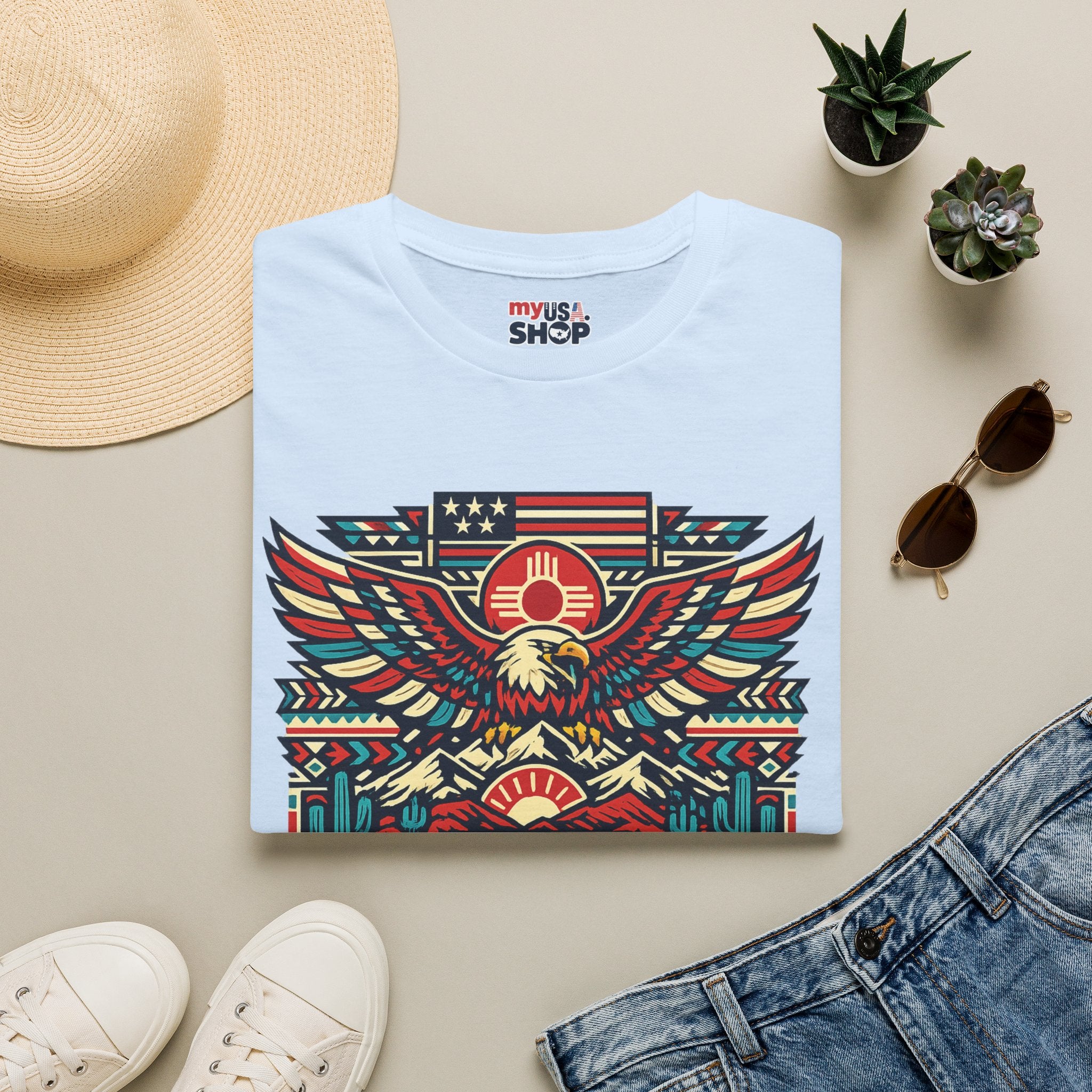 America 250 x New Mexico 250th Anniversary Eagle — State Pride Patriotic