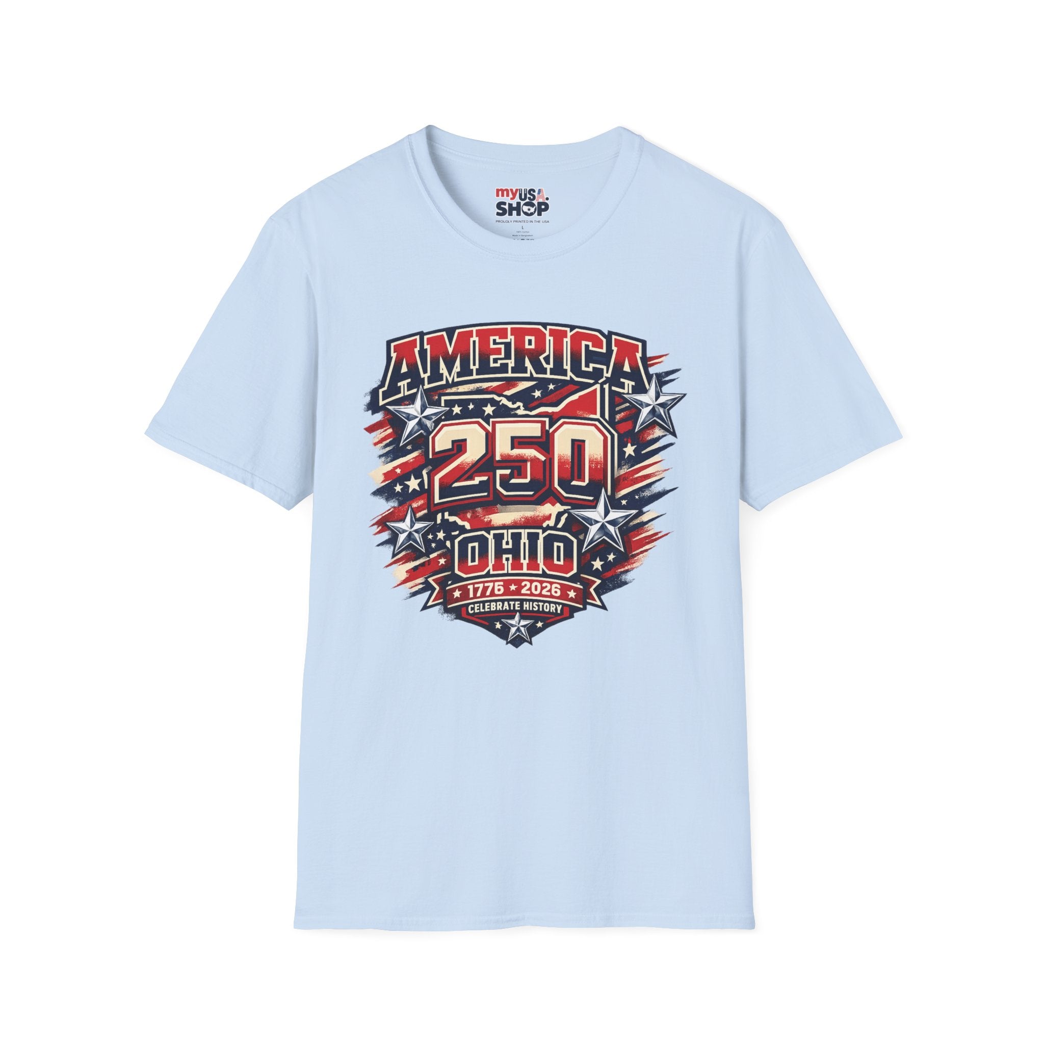 America 250 Ohio Commemorative T-Shirt — 250th Anniversary Patriotic Tee