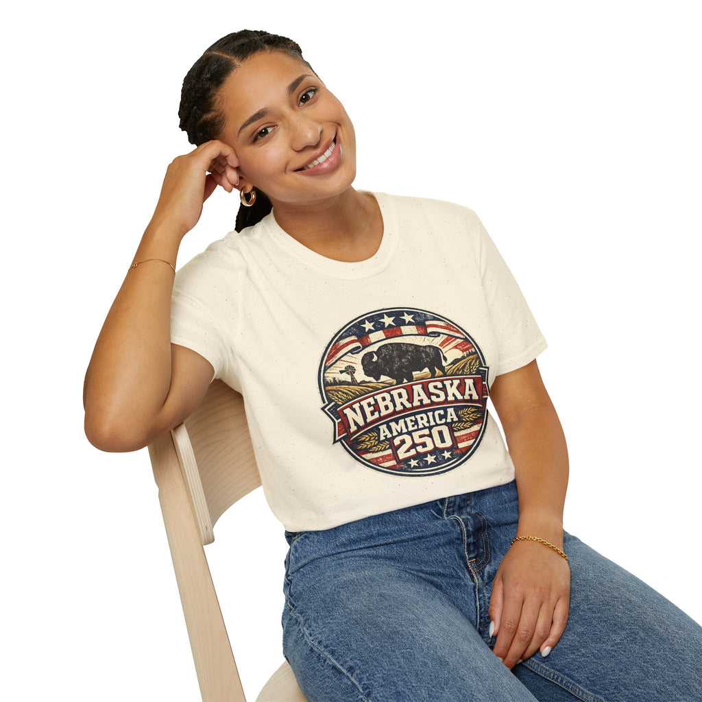 Nebraska Buffalo Retro T-Shirt — America 250 Vintage State Pride Tee