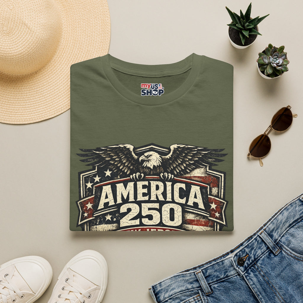 America 250 New Jersey — Vintage Eagle Patriotic